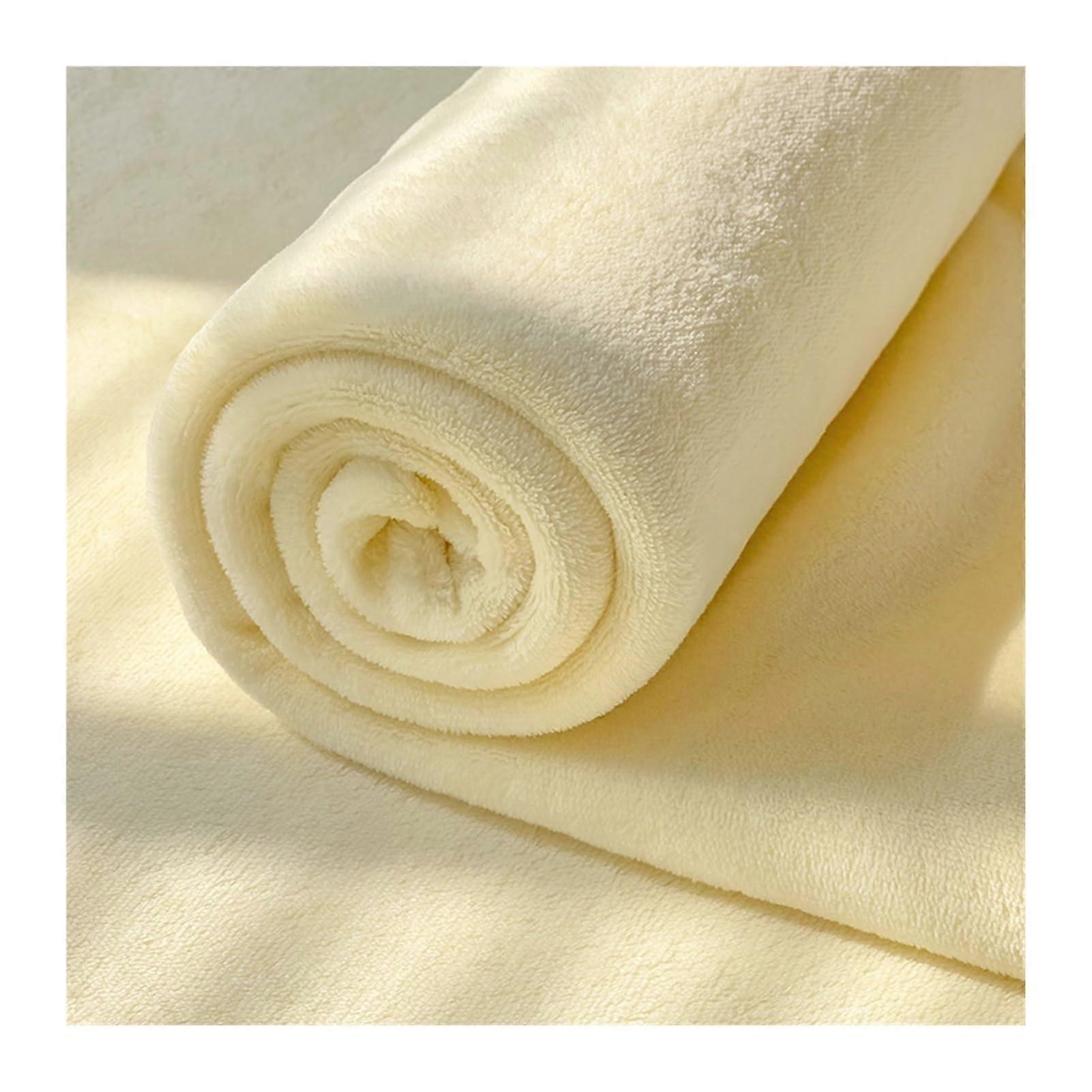 Ultra Soft Plush Micro Fleece Flat Sheet Twin/Single Full Queen Size 160x230cm Yellow Warm Winter Bed Sheet