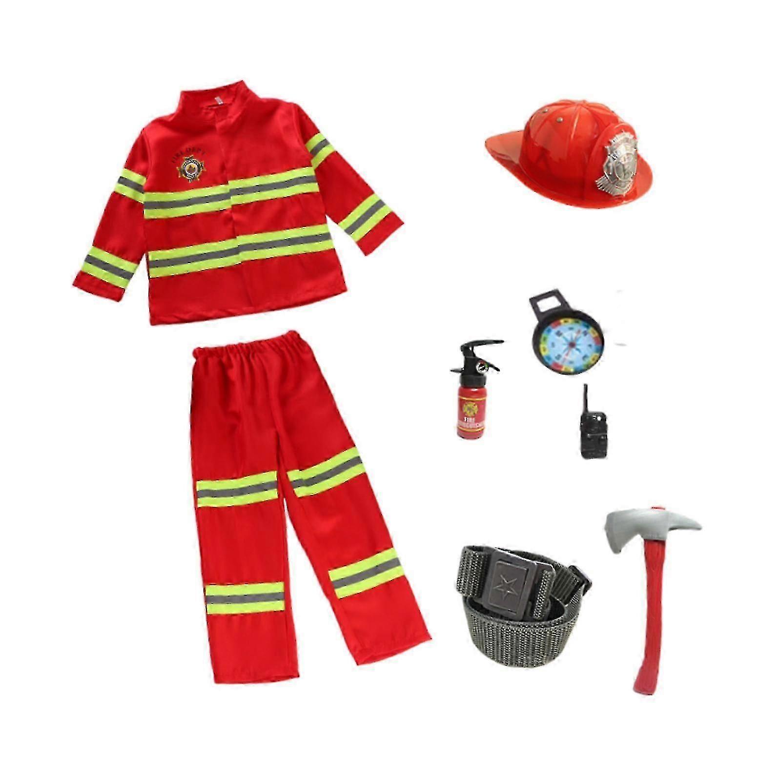 子供消防士のコスチュームロールプレイパーティー幼稚園活動パフォーマンス