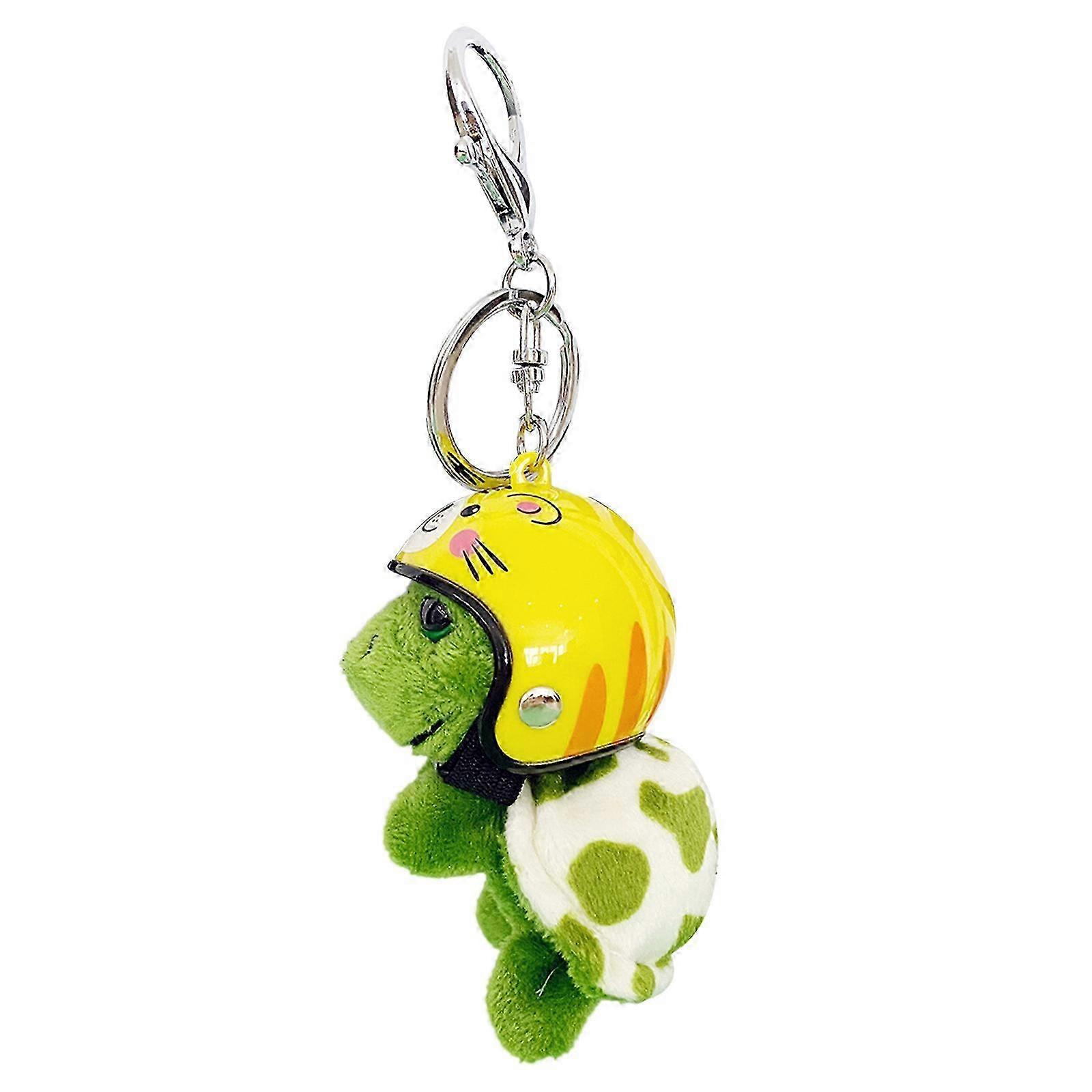 Wearing helmet plush toy for kids, turtle ornament for keychain