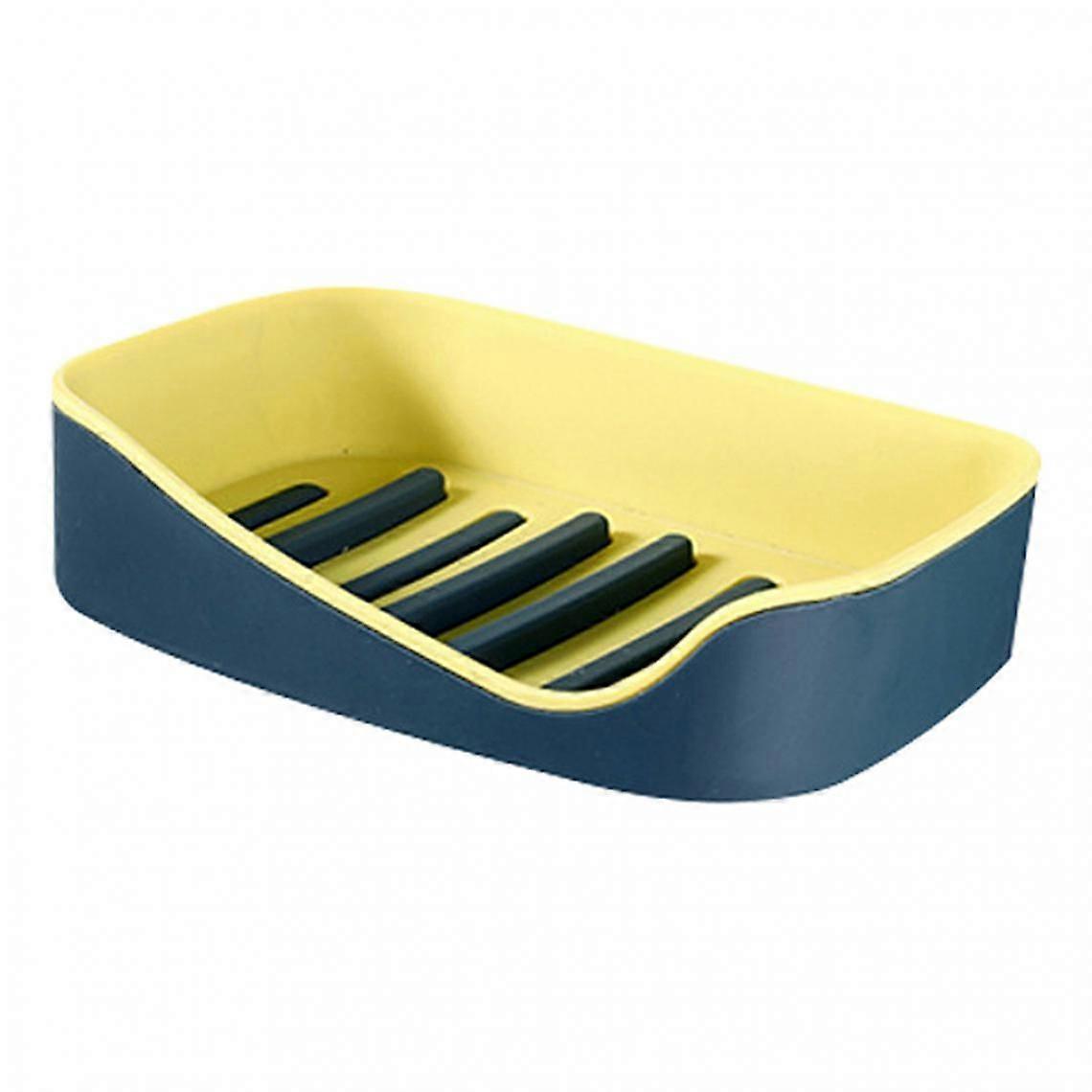 Soap Dish With Drain, Double Layer Draining Soap Box For Bathroom Gray