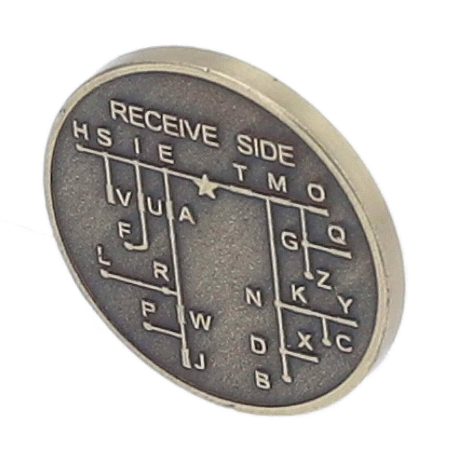 CW Morse Code Training Coin Galvanized Copper Encryption Language Coin for Amateur Radio Beginner 30x30x3mm
