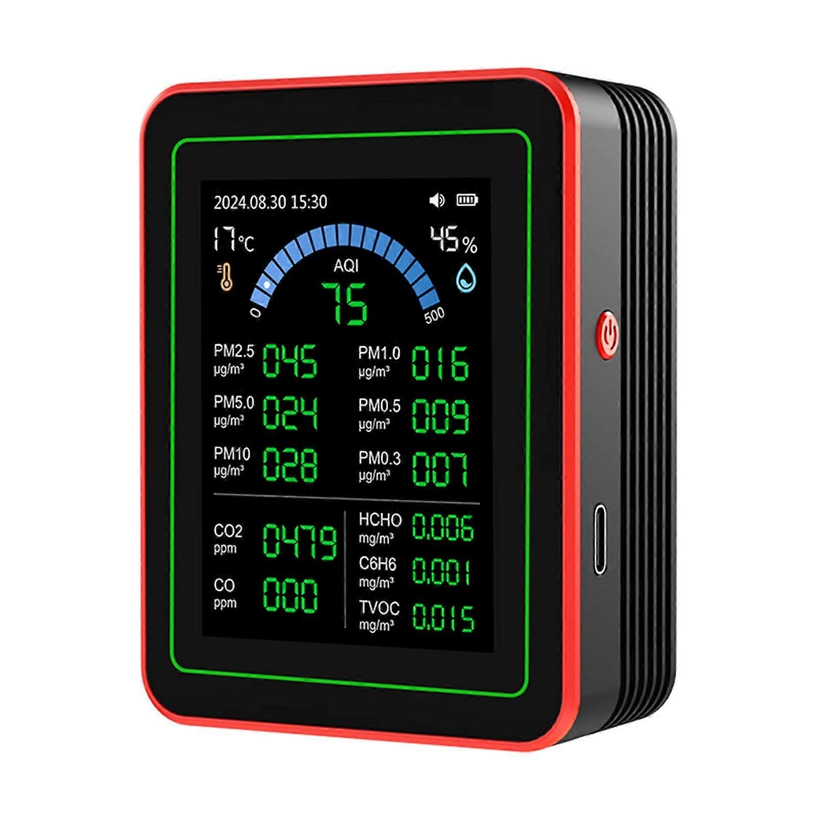 Air Quality Meter 18In1 Portable Tester With Precision Sensors, 2000mAh Battery, HD Screen For Home And Office
