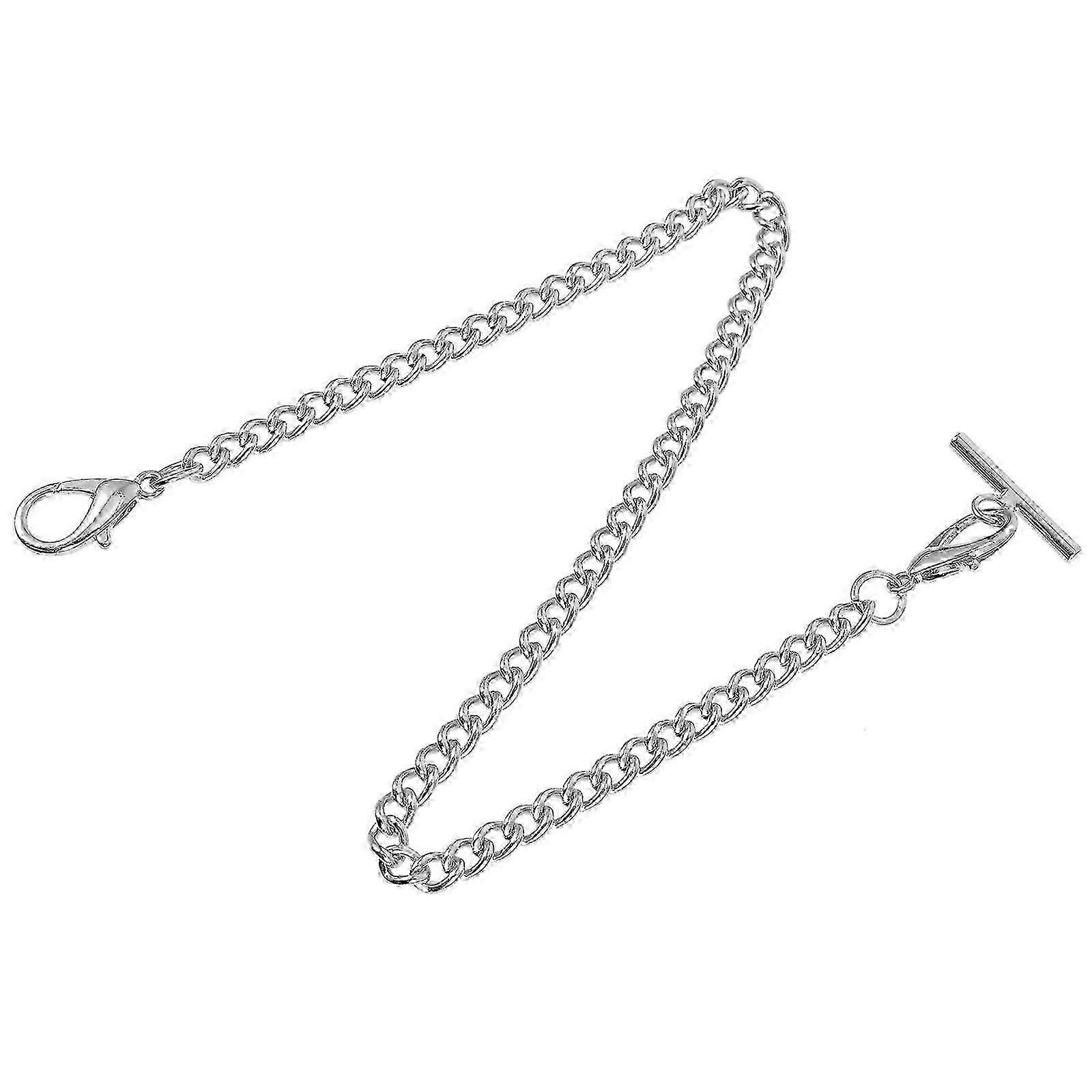Pocket Watch Chain with Vest T-Bar Lobster Clasps - Watch Link for All Watch Straps