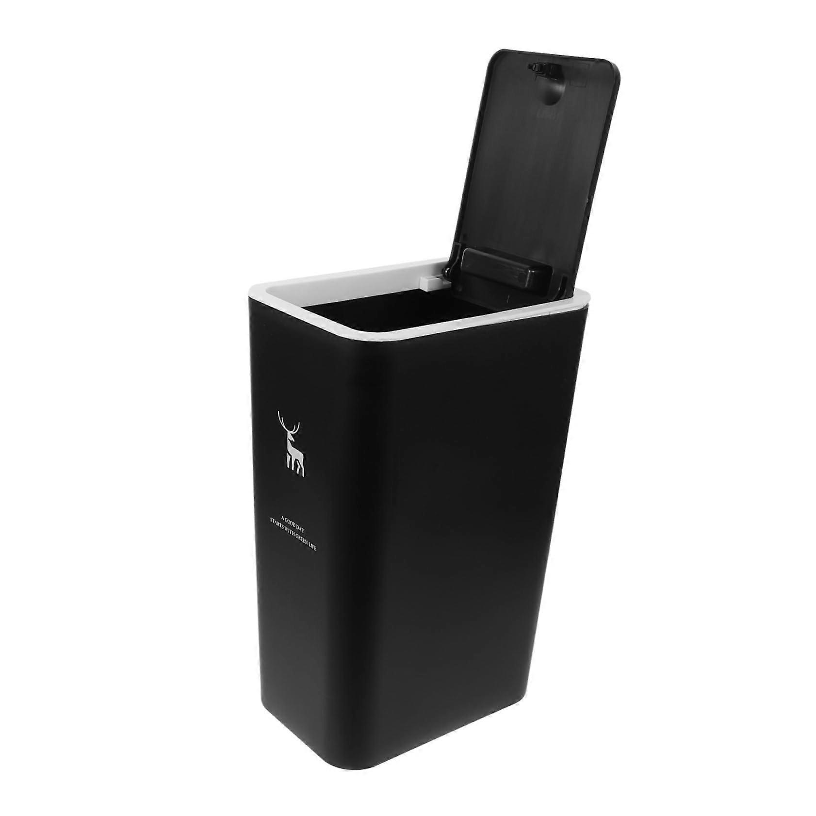 Garbage Can Thickened Trash Bucket Lid Plastic Kitchen Bin For Bathroom And Kitchen