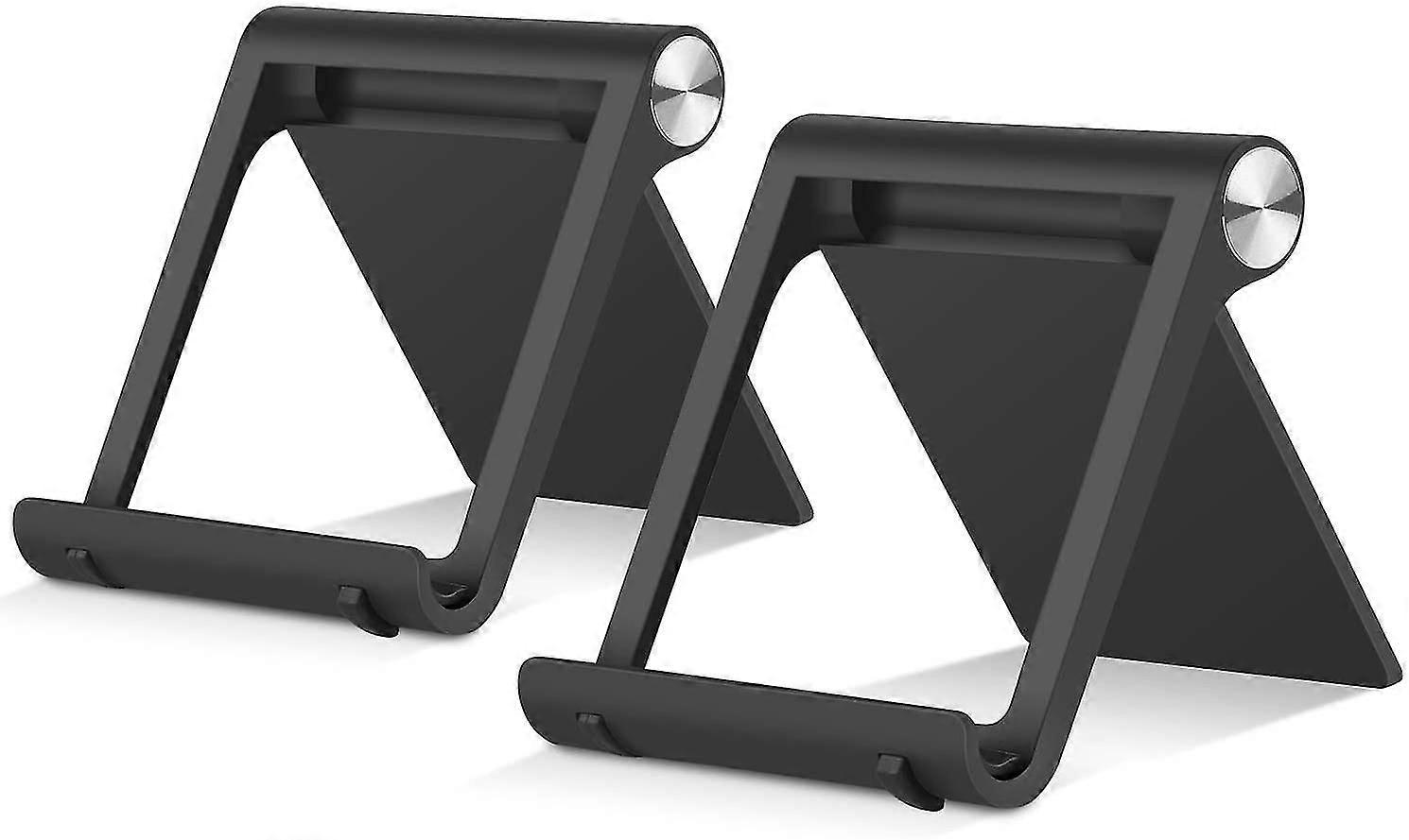 Tablet Holder, Multi-angle Portable Phone Holder, Compatible With Multiple Models2pcs-black