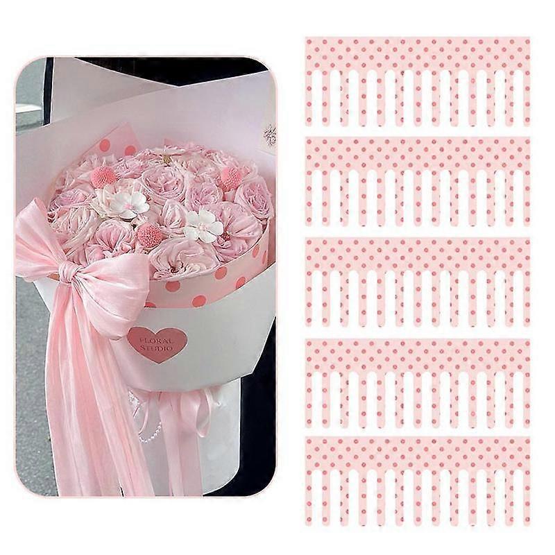 5PC Built-in Shaper Structured Liner Valentine's Day Floral Wrapping Paper Heart-shaped Floral Arrangement Paper 35x75cm