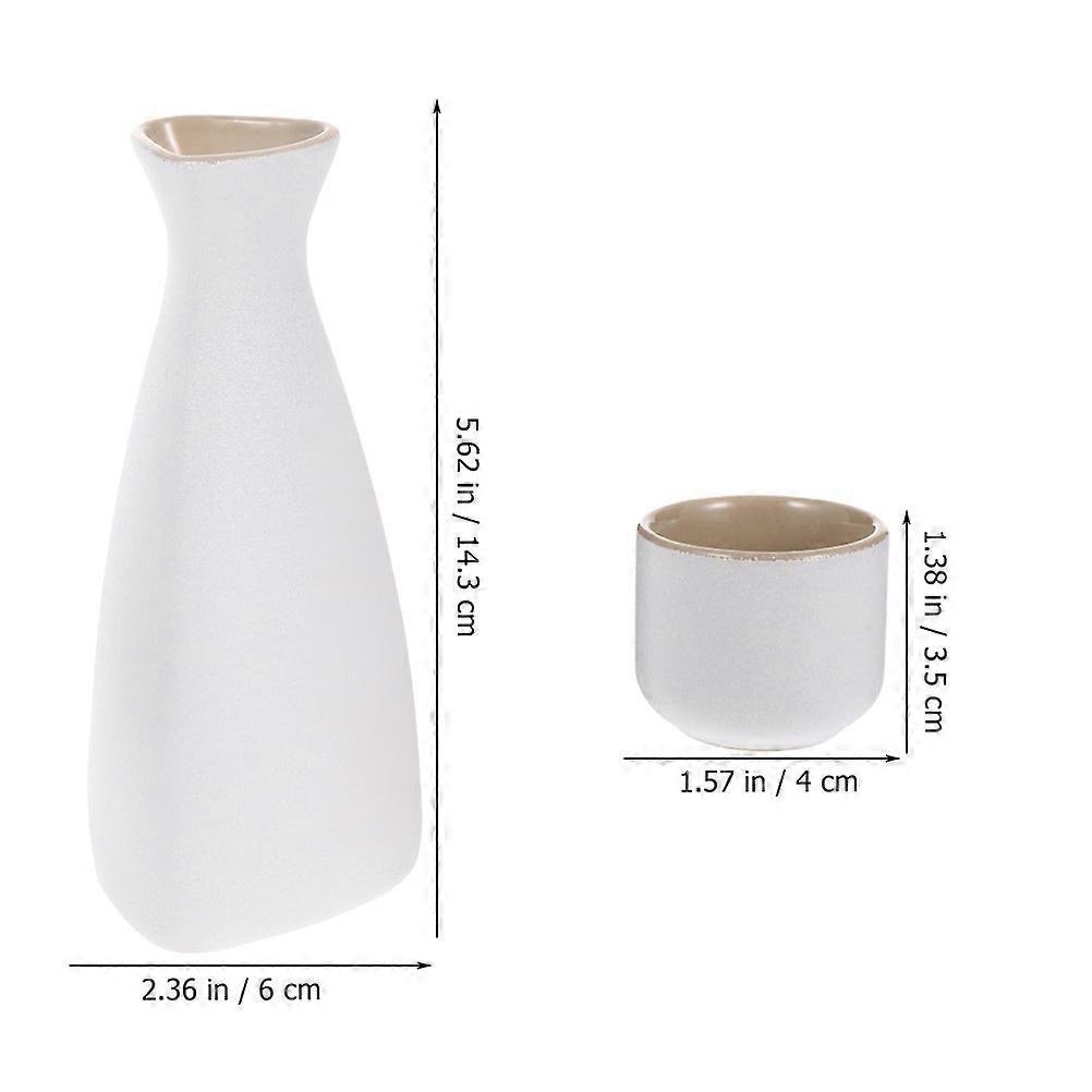 Ceramic Japanese Sake Serving Flagon and Cups Set for Storage 1Set