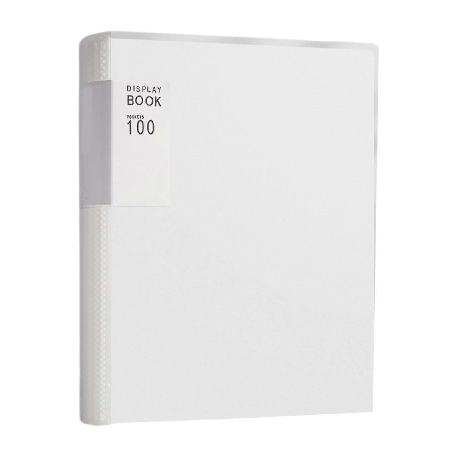 100 Pocket Display Folder with Clear Protective Sleeves Presentation Organiser Document Project Folders for Office  White