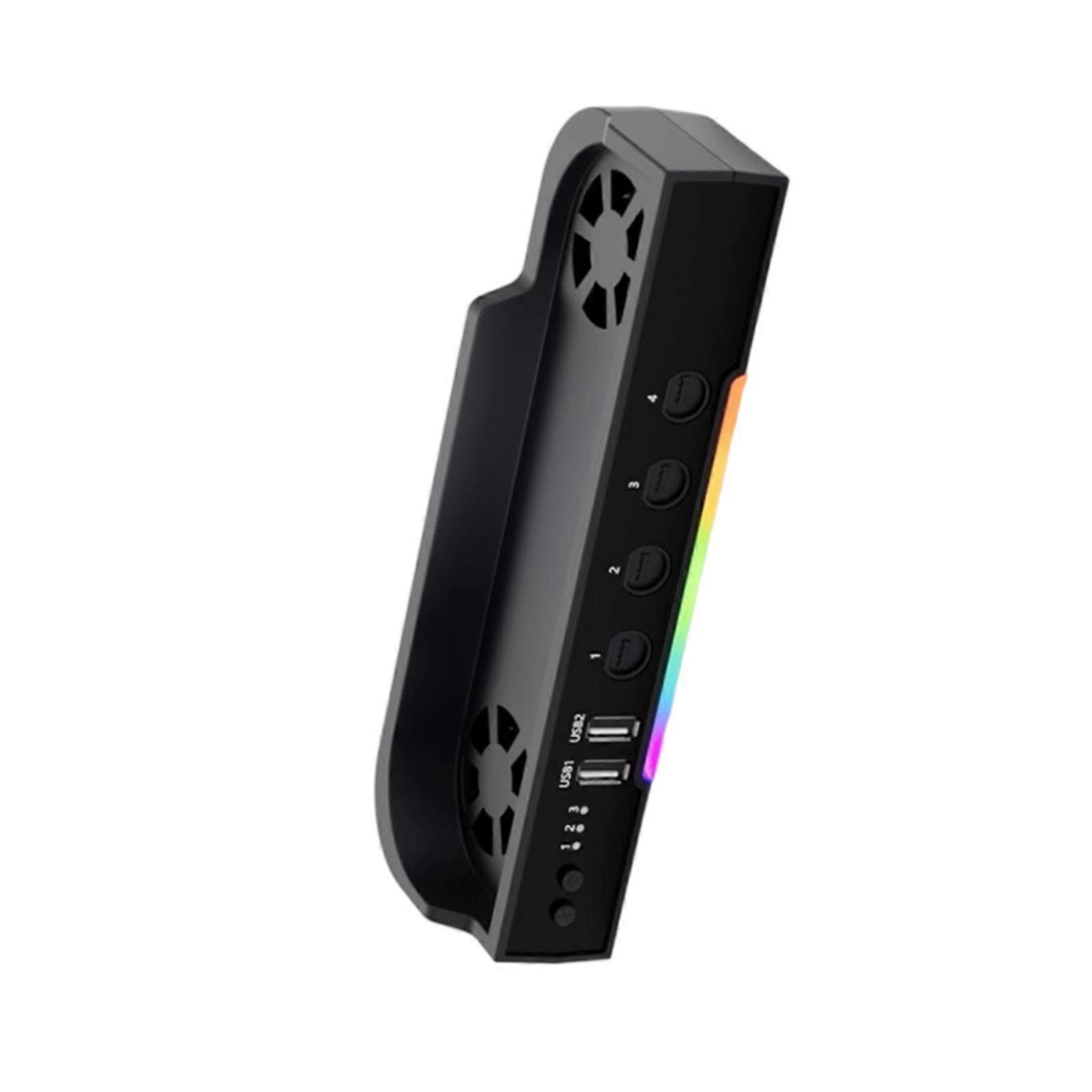 Gaming Cooling Dock Multiple Speed Active Cooling Secure Mount Adjustable LED Gaming Dock Simple Installation for switch2 Multicolor