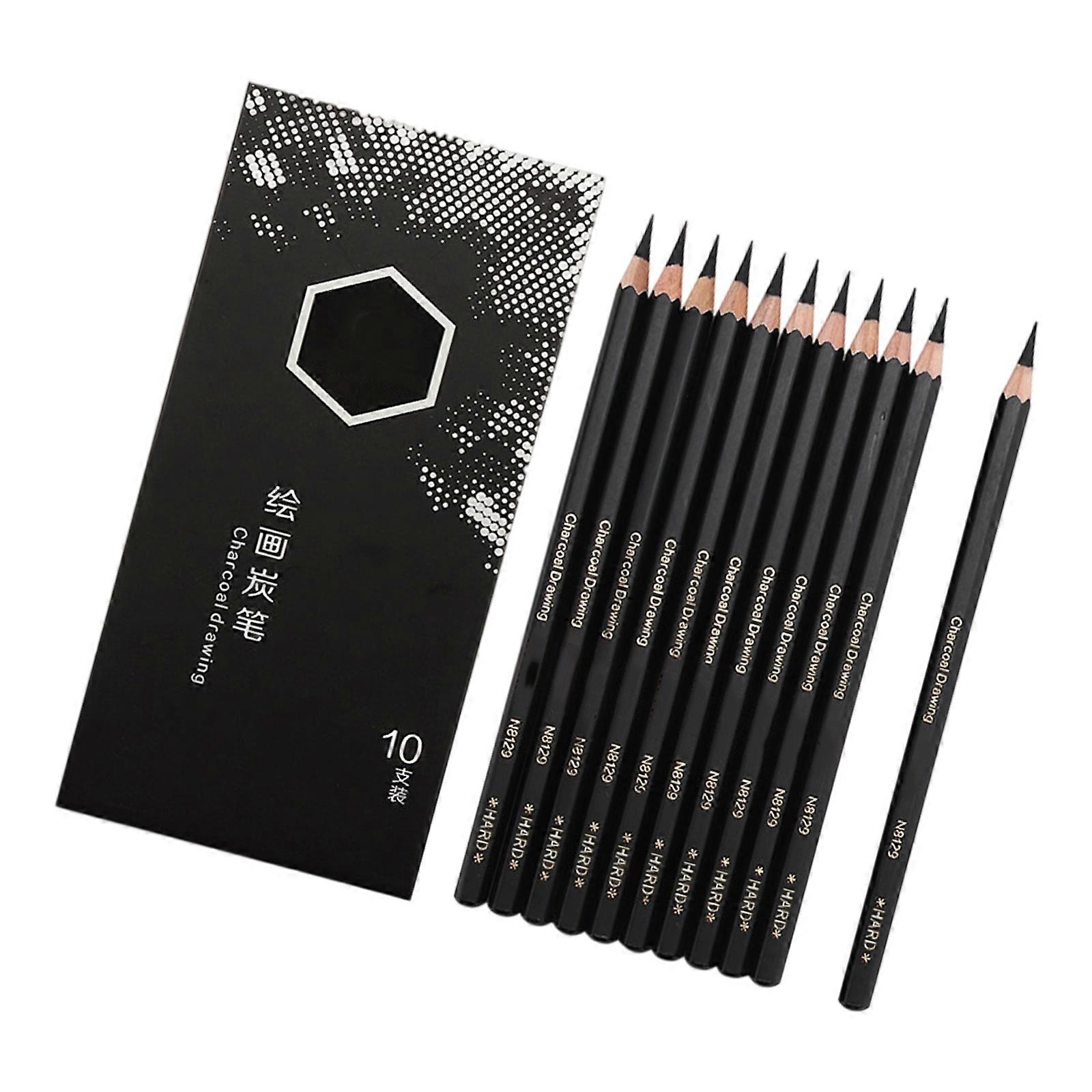 10Pcs Professional Sketch Pencils Wood Drawing Pencil Sketching Charcoal Pencils For Artists Beginner Drawing Sketching Multicolor