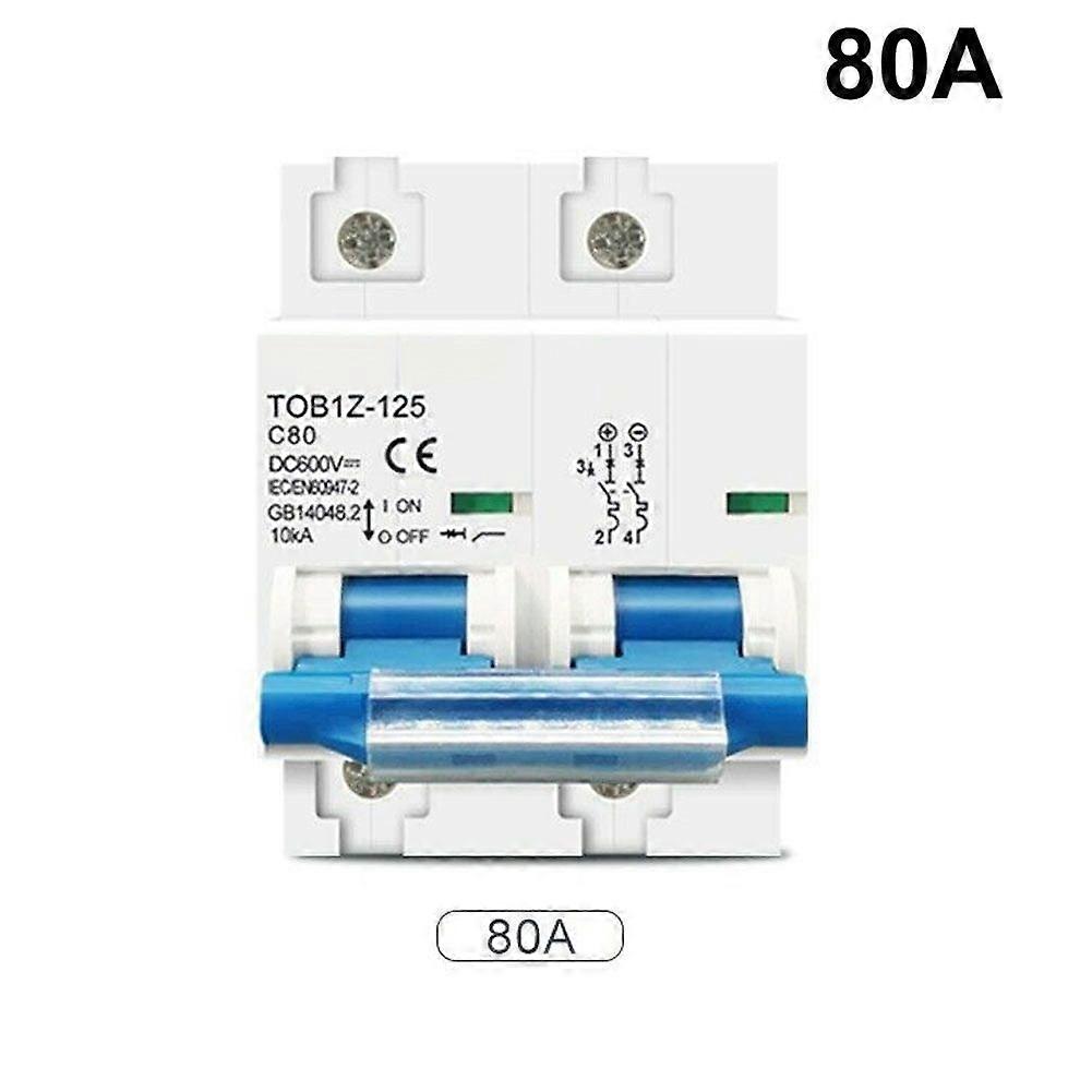 Mosiee DC MCB for Solar PV 2P 125A 100A 80A 600V Circuit breaker PV System Battery