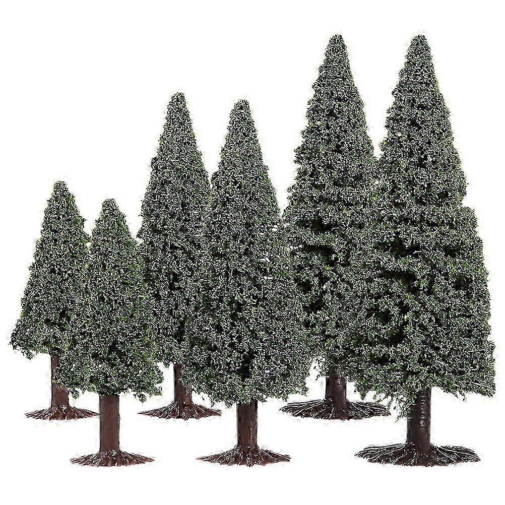 6Pcs Miniature Pine Model Tree Model Train Scenery Architecture Tree Model Scenery