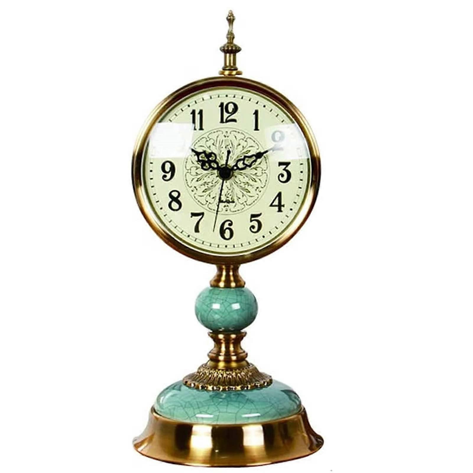 Desk Clock with Pendulum for Living Room, Creative Desktop Clock for Home Decor, 18.9 Inches