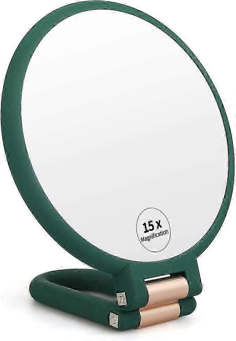 15X Magnifying Mirror Folding Rotatable with StandArmy Green