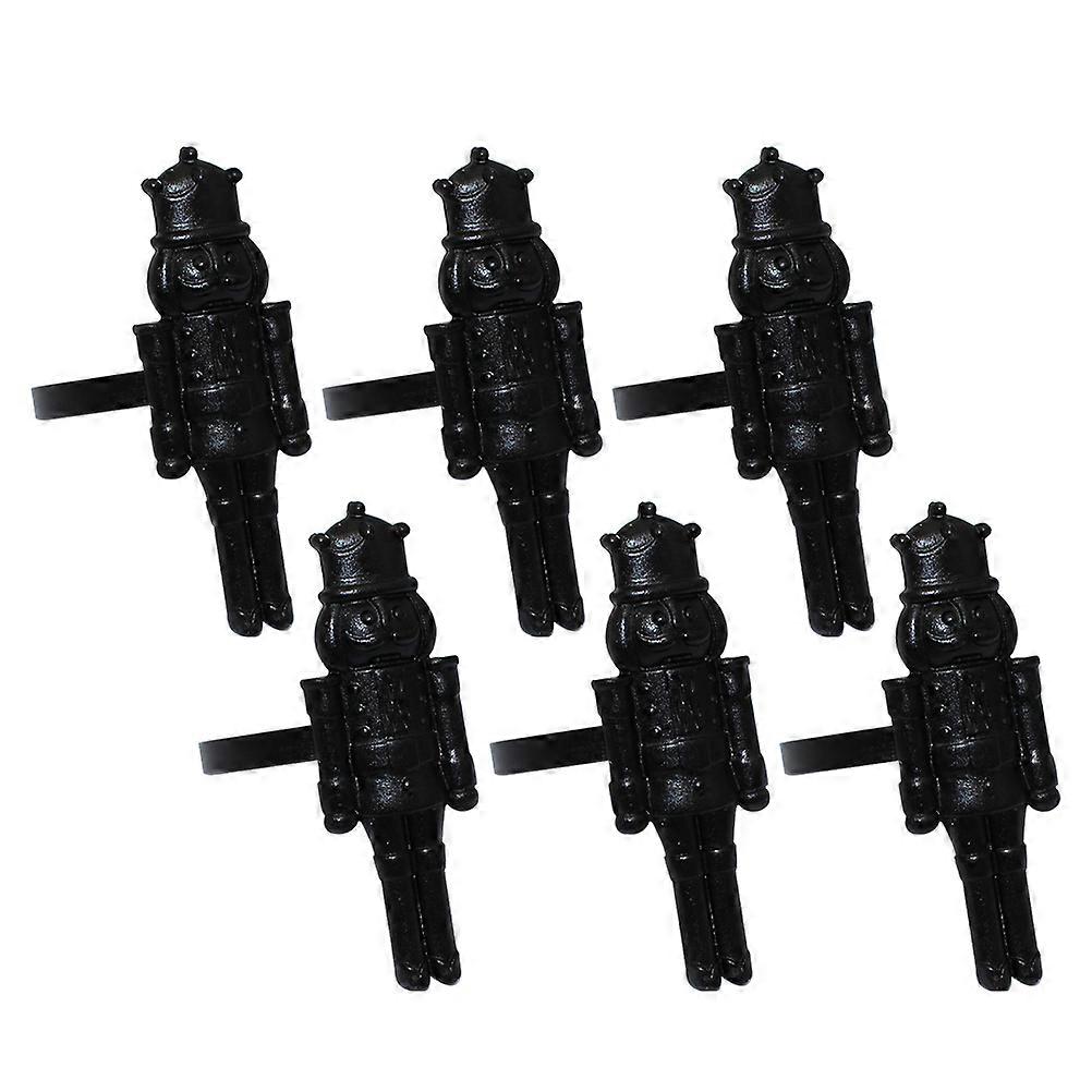 Christmas Napkin Rings Nutcracker Napkin Ring for Table Decoration 6Pcs