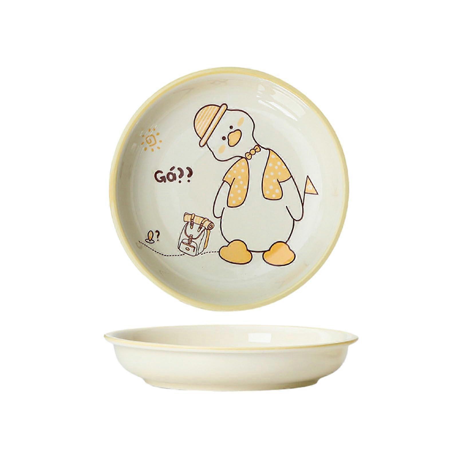 7 Inch Ceramic Dinner Plate Microwave Dishwasher Safe Scratch Resistant for Home Dining