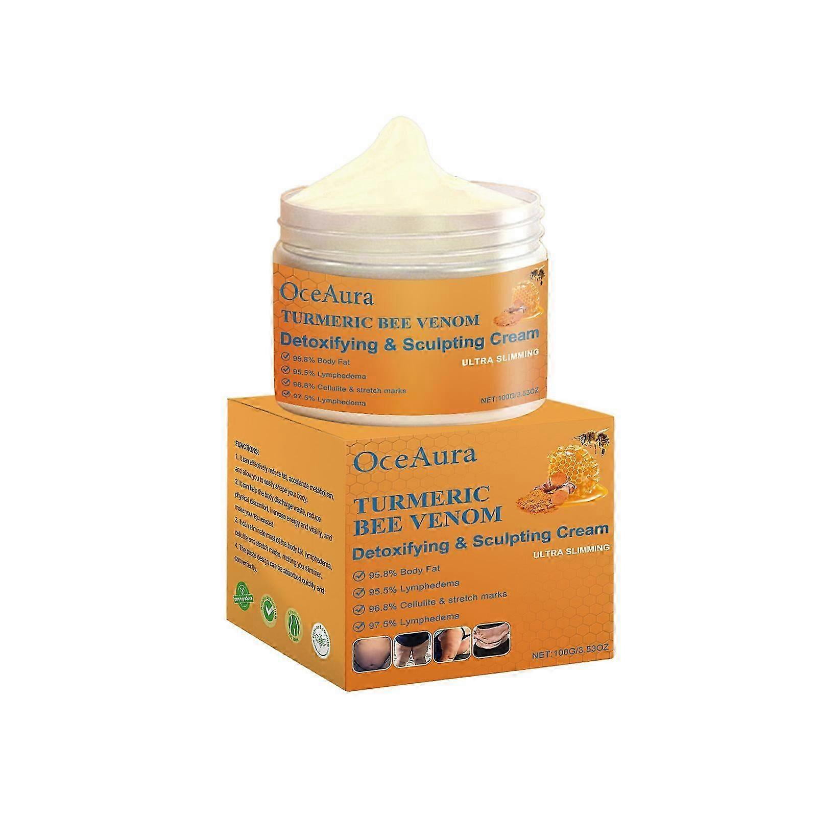 Body Massage cream contains turmeric root extract, bee venom and ginger root extract