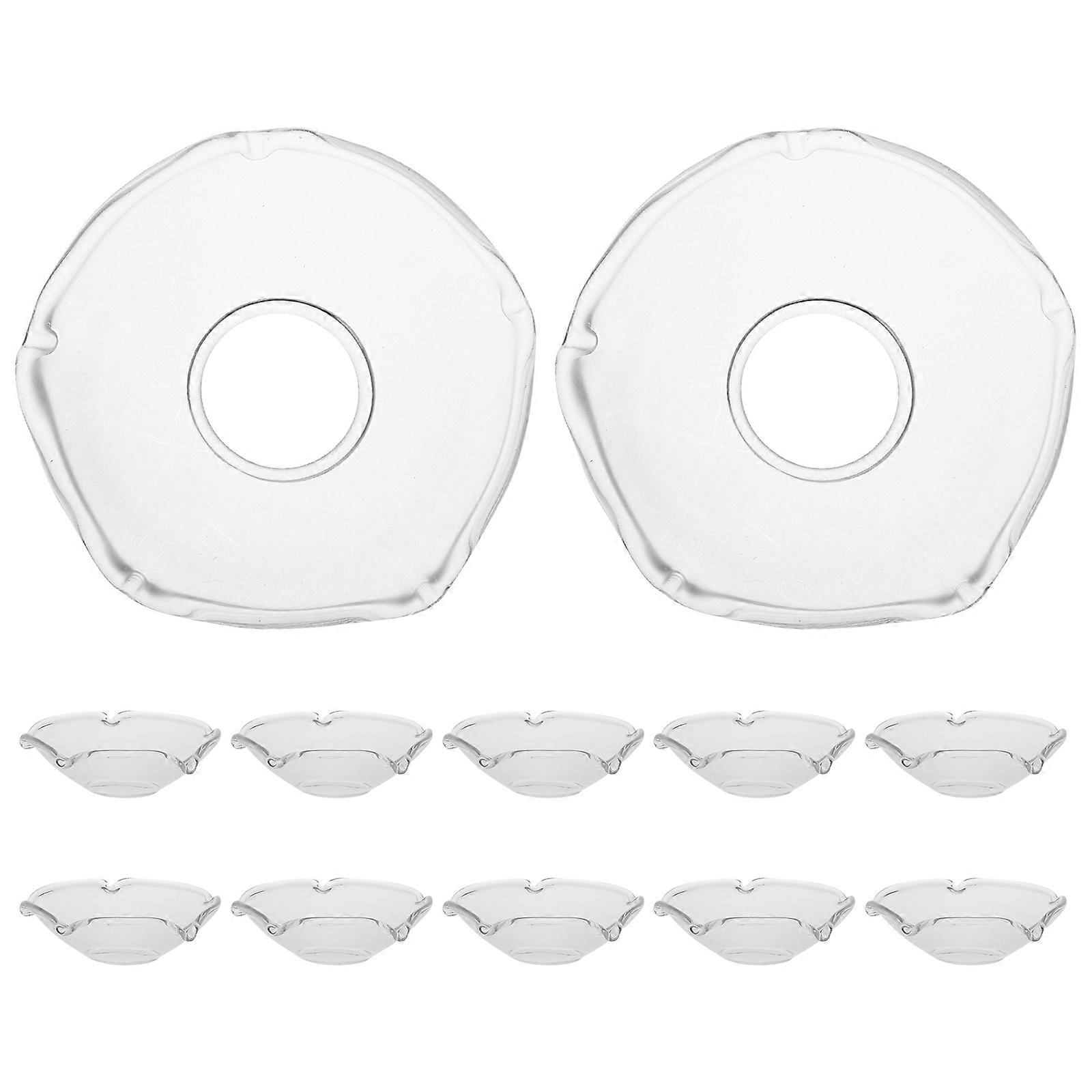 Candle Wax Drip Guards Glass Protector for 12Pcs Candle Drip Protector Tray