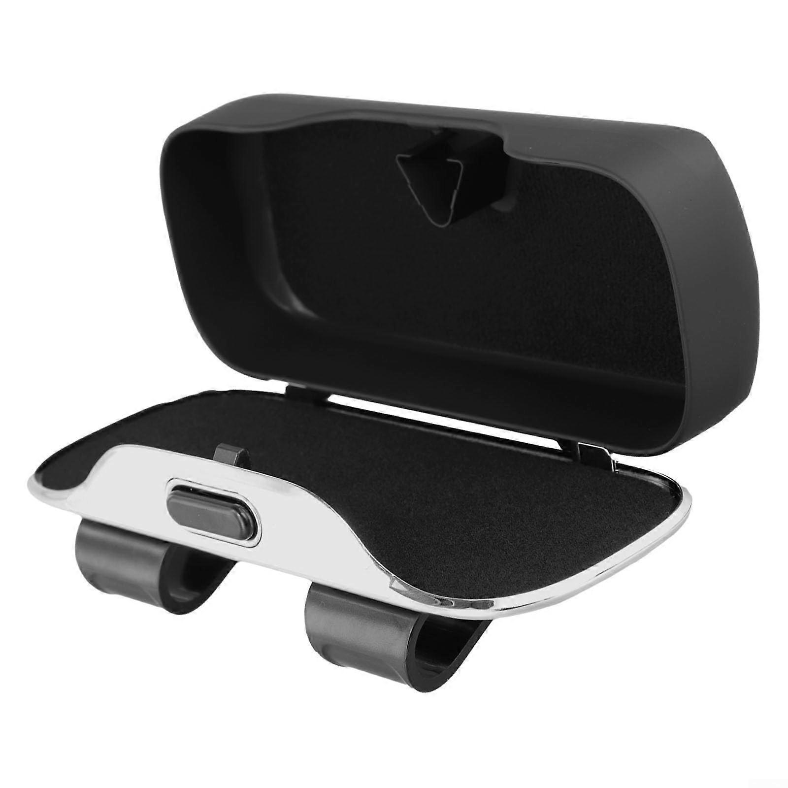 Compact Car Sun Visor Sunglasses Holder SpaceSaving Design Eyewear Case Quick Access (Black)