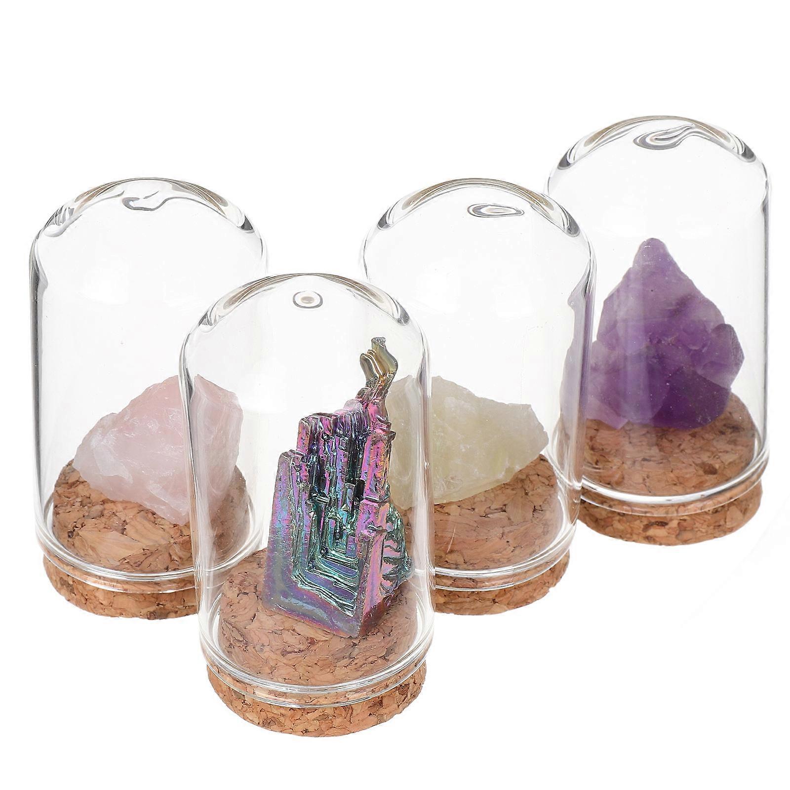 Crystal Mineral Specimen Amethyst Cluster for Decoration 4Pcs Pack