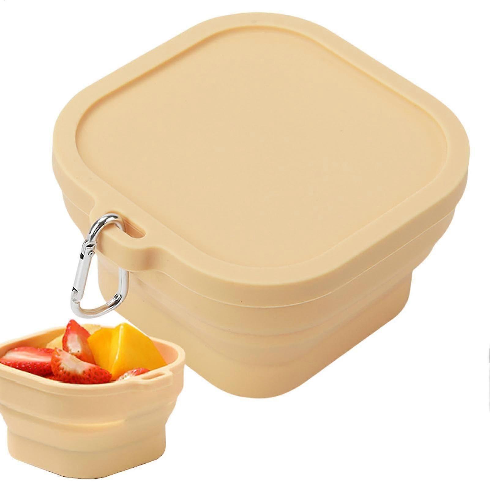 Portable Camping Bowls Silicone Food Storage Containers Small Square With Hooks For Picnics