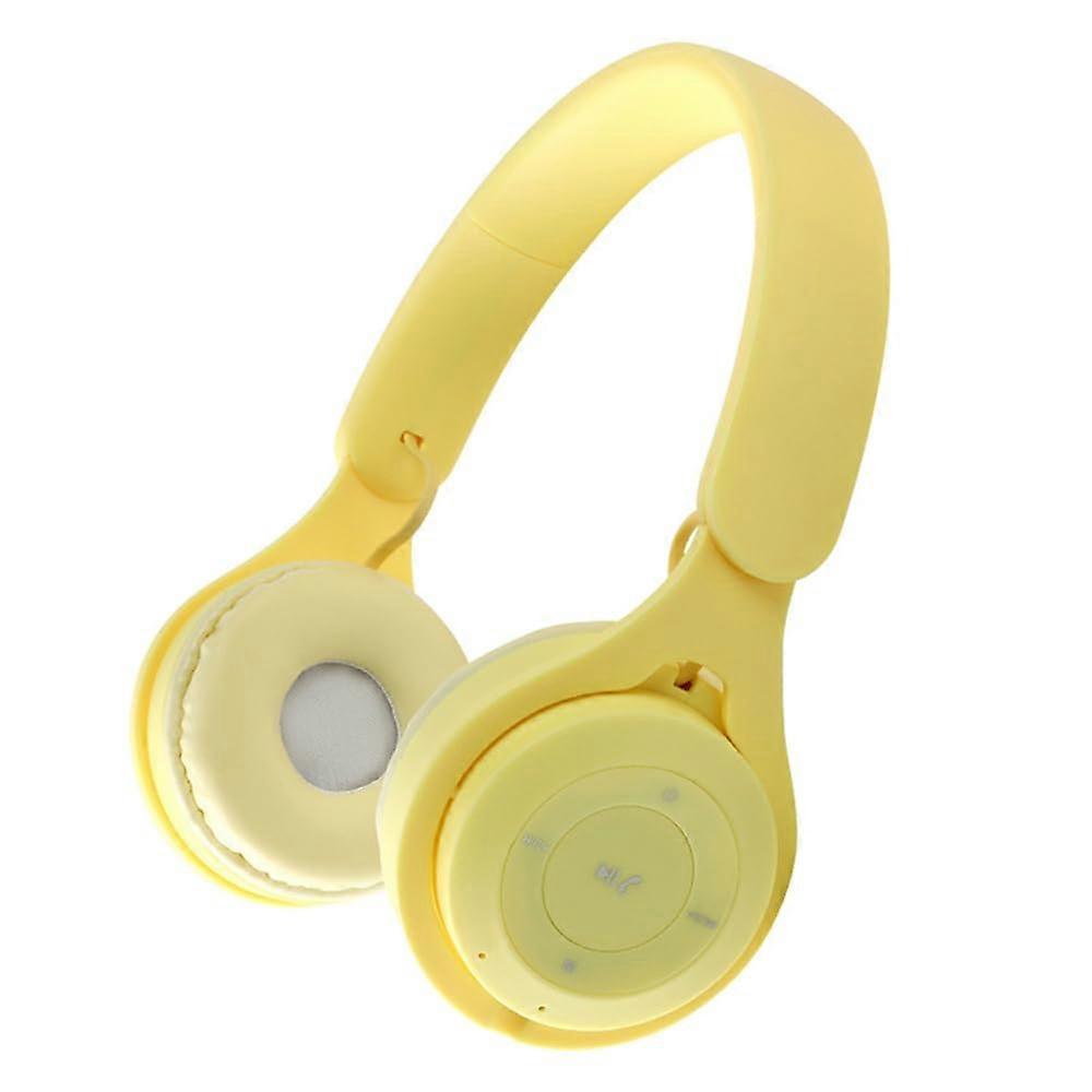 Bluetoothcompatible Headphones OverEar Foldable Wireless Headset MP3 Player HiFi Yellow