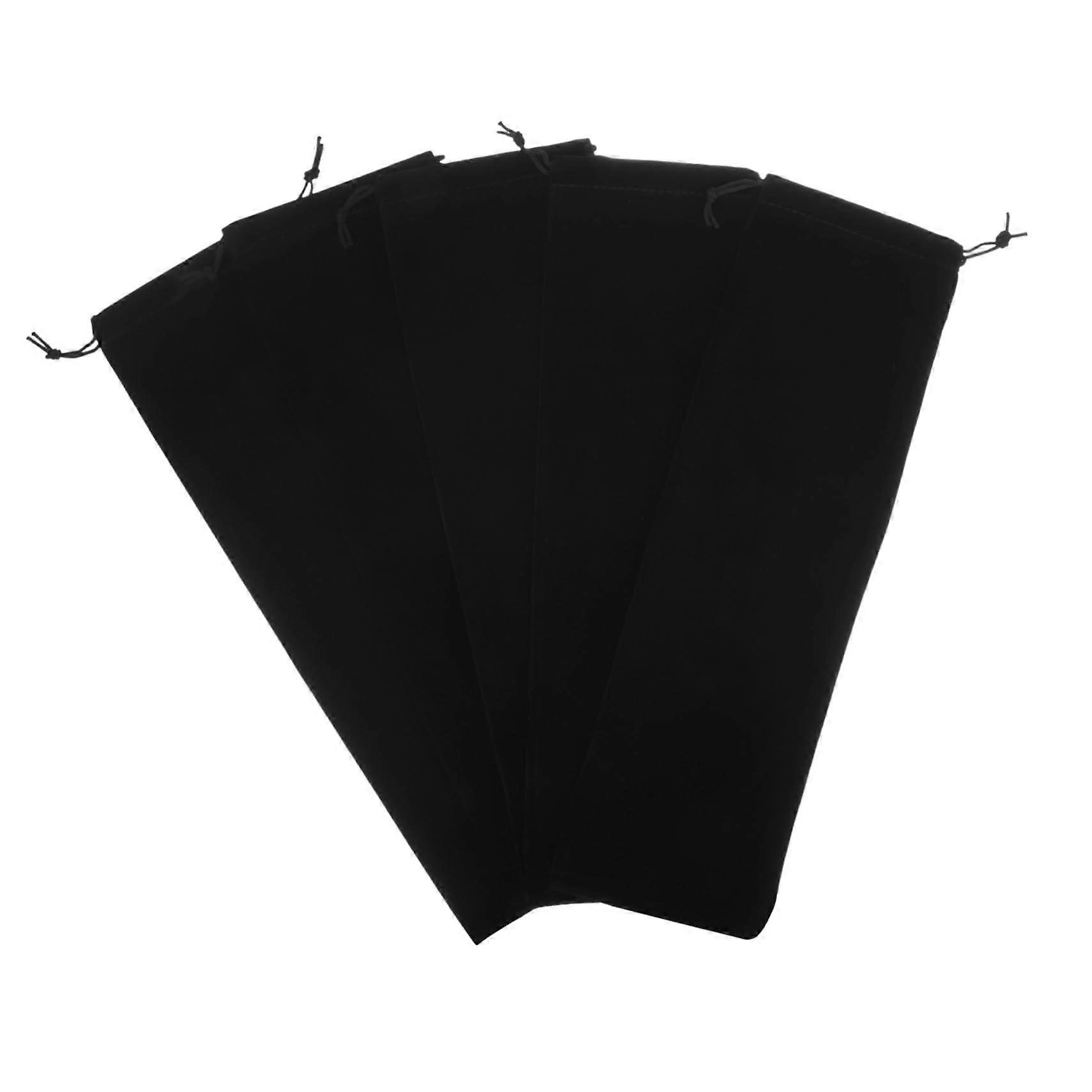 5Pcs Velour Curling Iron Travel Bag Set with Heat Resistant Flat Iron Pouch and Drawstring Closure