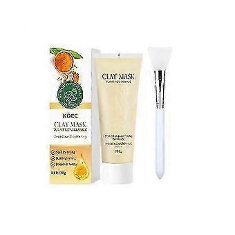 1pc Turmeric VC Mud Clay Mask, Deep Cleansing Blackhead Removal Oil Control Brightening for All