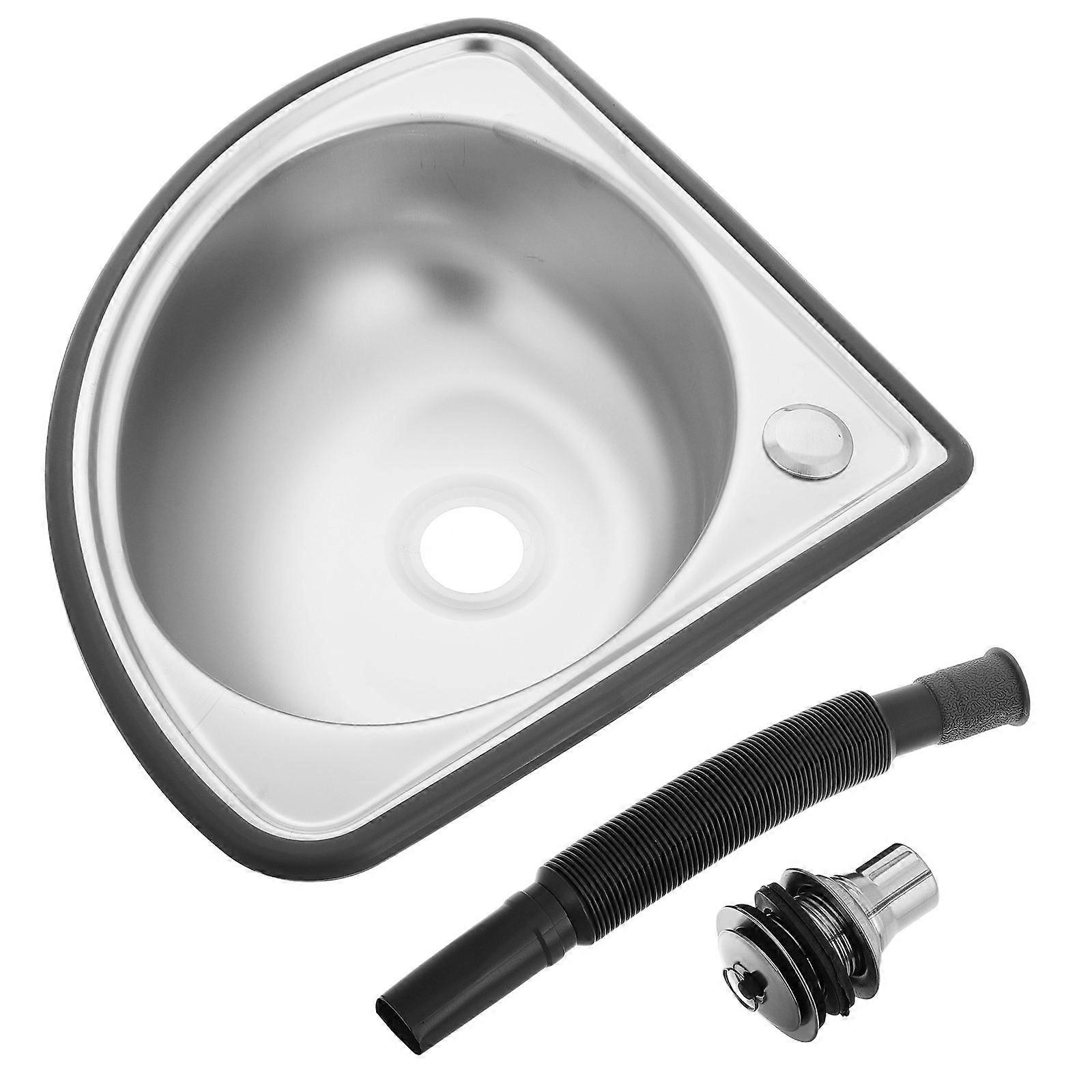 Silver Stainless Steel Rv Bar Kitchen Sink for Multifunctional Use 1Set