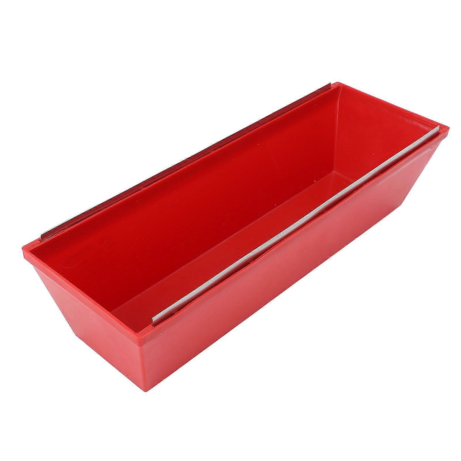 14 Inch Drywall Mud Pan ABS Plastic with Ergonomic Grip, Easy Clean Plastering Mud Tray Red Ref:2607