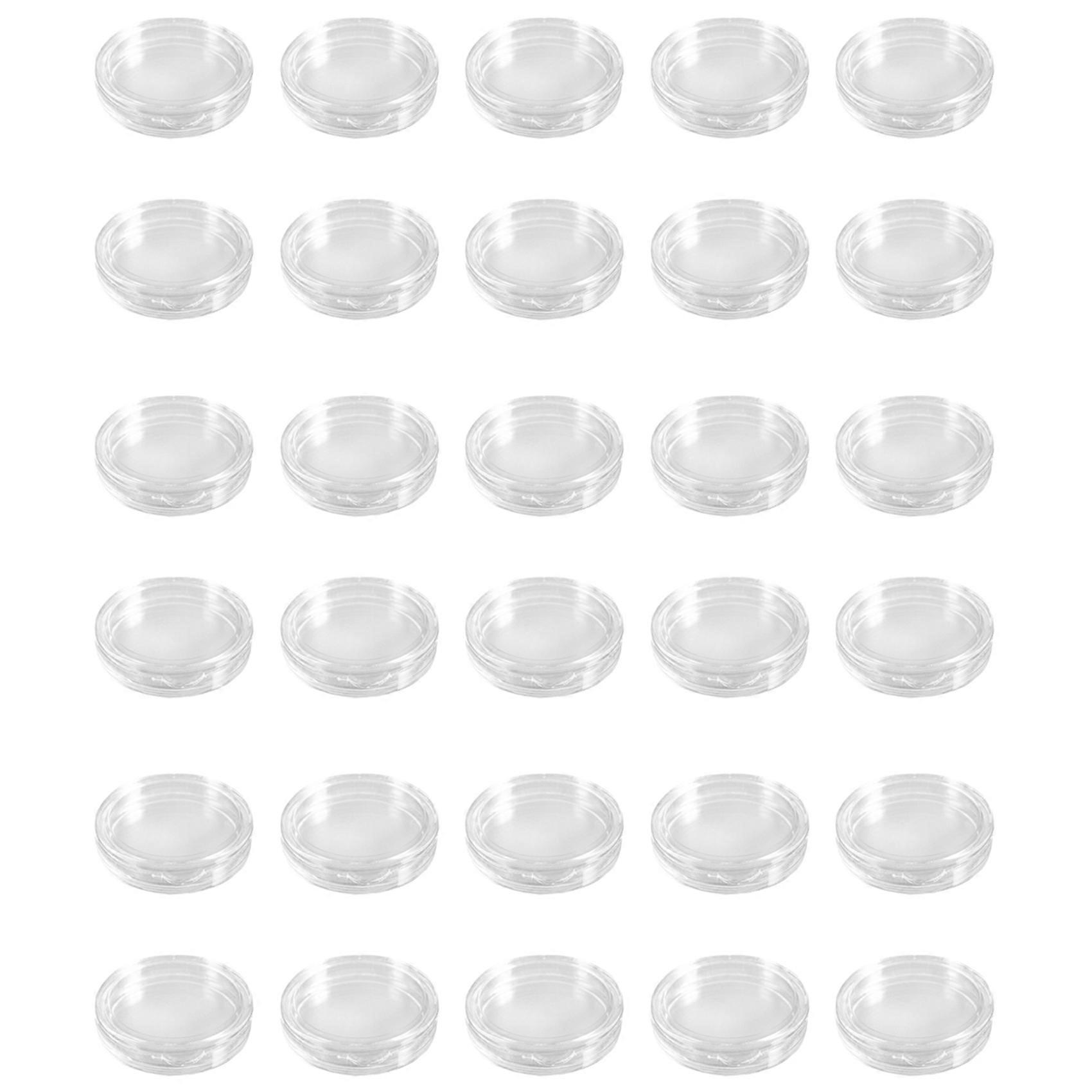 30 Pcs Small Round Transparent Plastic Coin Capsules Box 35mm