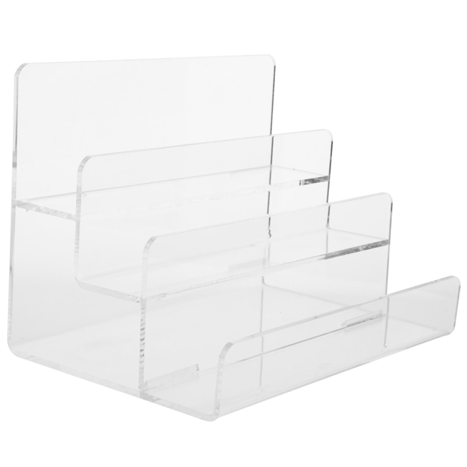 Multi-Tier Acrylic Wallet Stand Display Shelf for Desktop