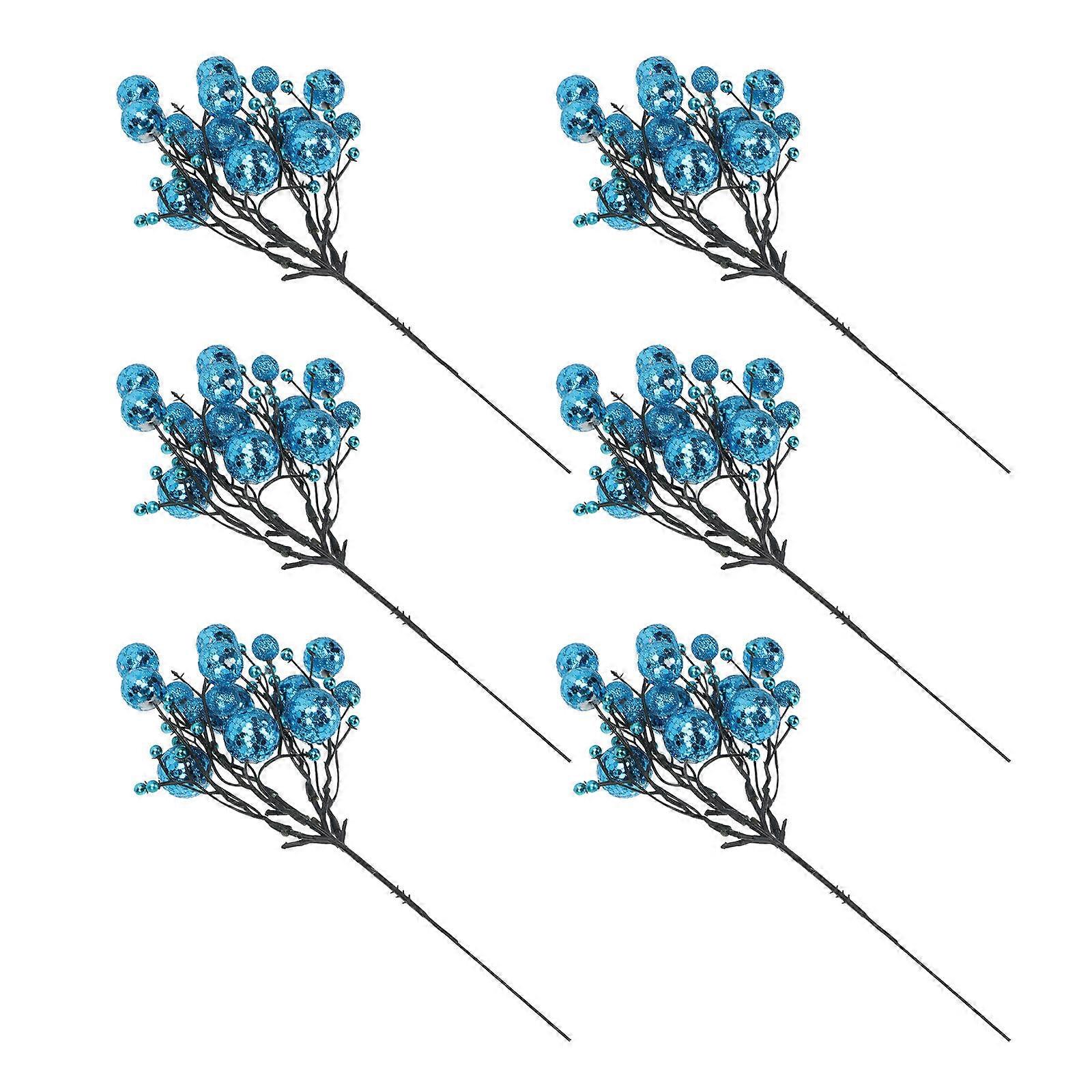 DIY Wreath Decors Simulation Berry Branches for Decor 6Pcs Set