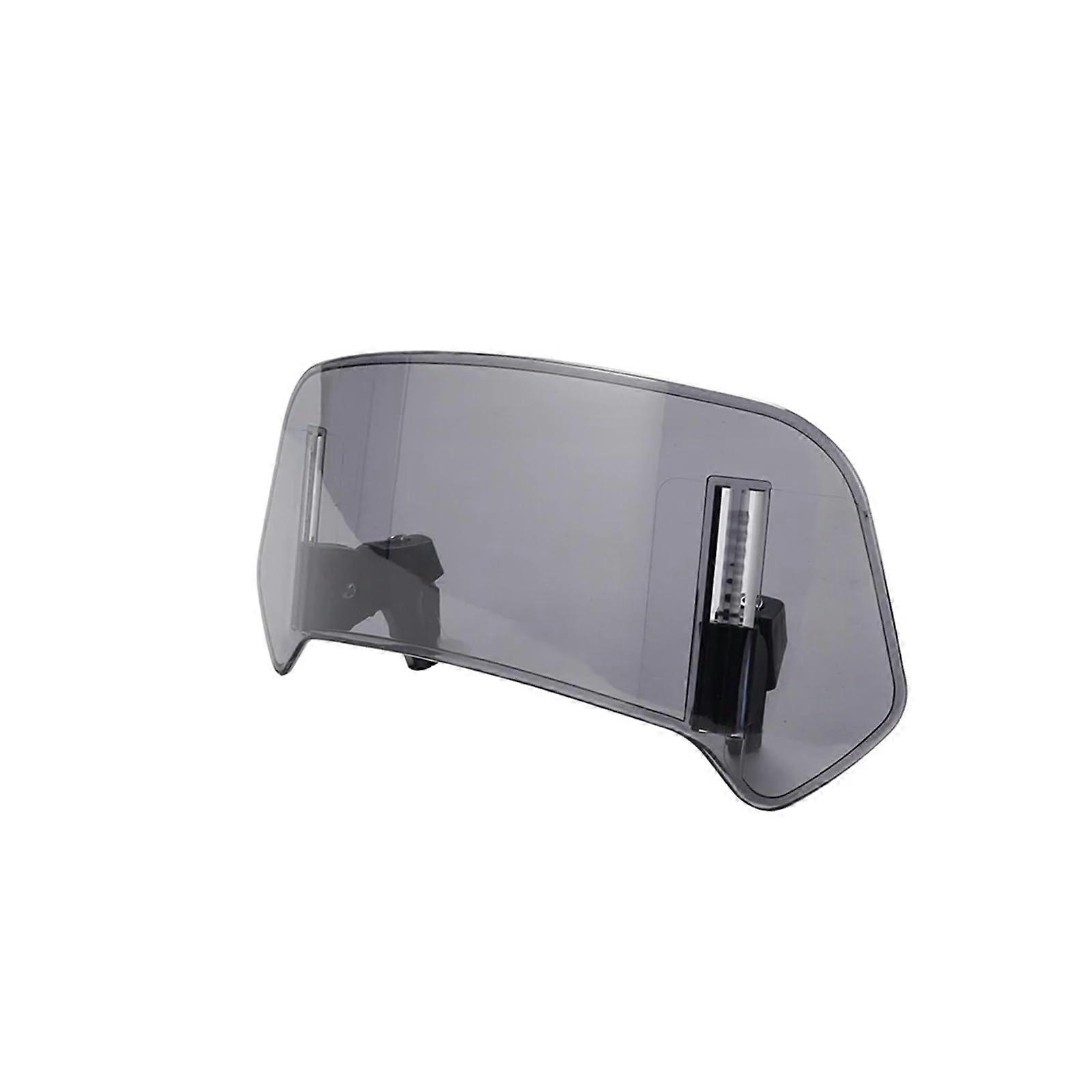 Motorcycle Windshield Extension Adjustable Spoiler ClampOn Deflector for Universal Models Gray