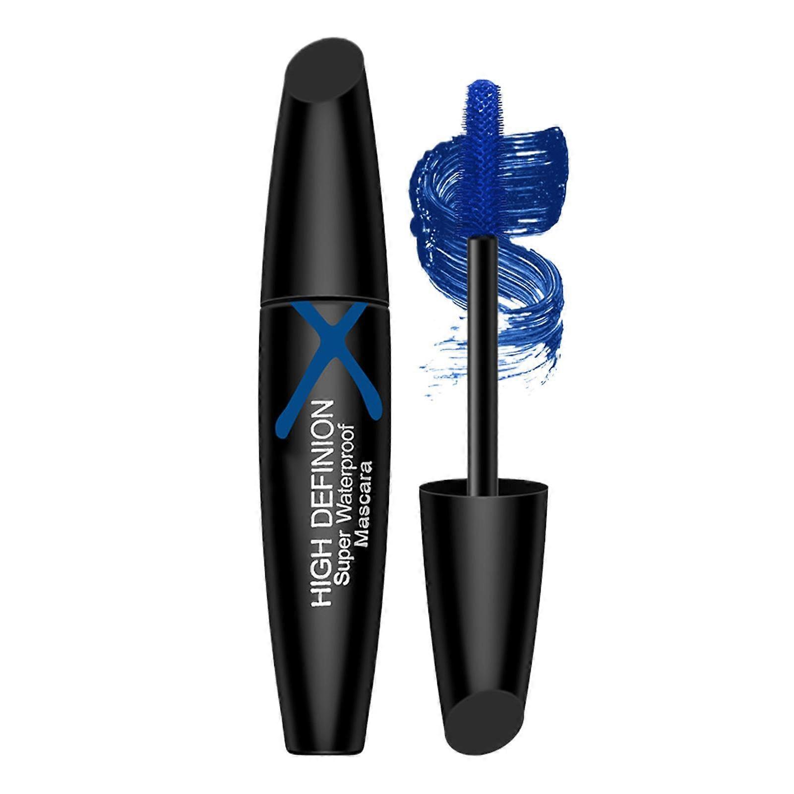 Blue Waterproof Mascara for Eyelashes with Volumizing and Lengthening Effect, SmudgeProof Formula