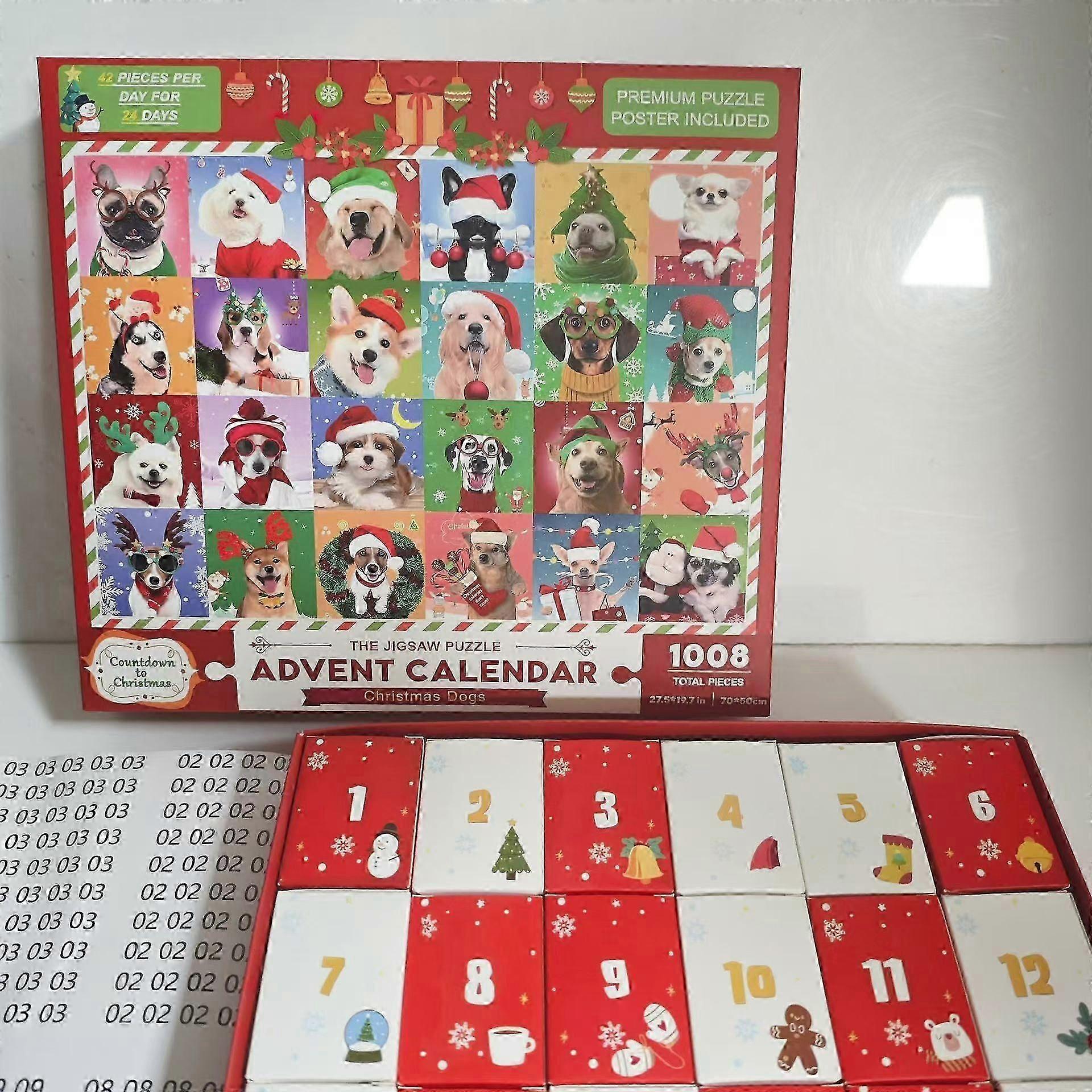 24-compartment Christmas countdown blind box, 1008-piece creative Christmas