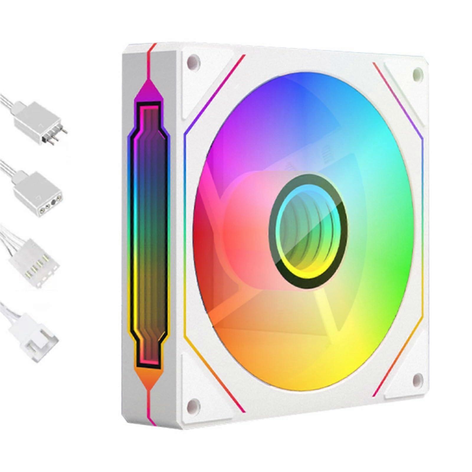 120mm ARGB PC Case Fan Performance Cooling Quiet PWM Control White Reverse Blade for Gaming