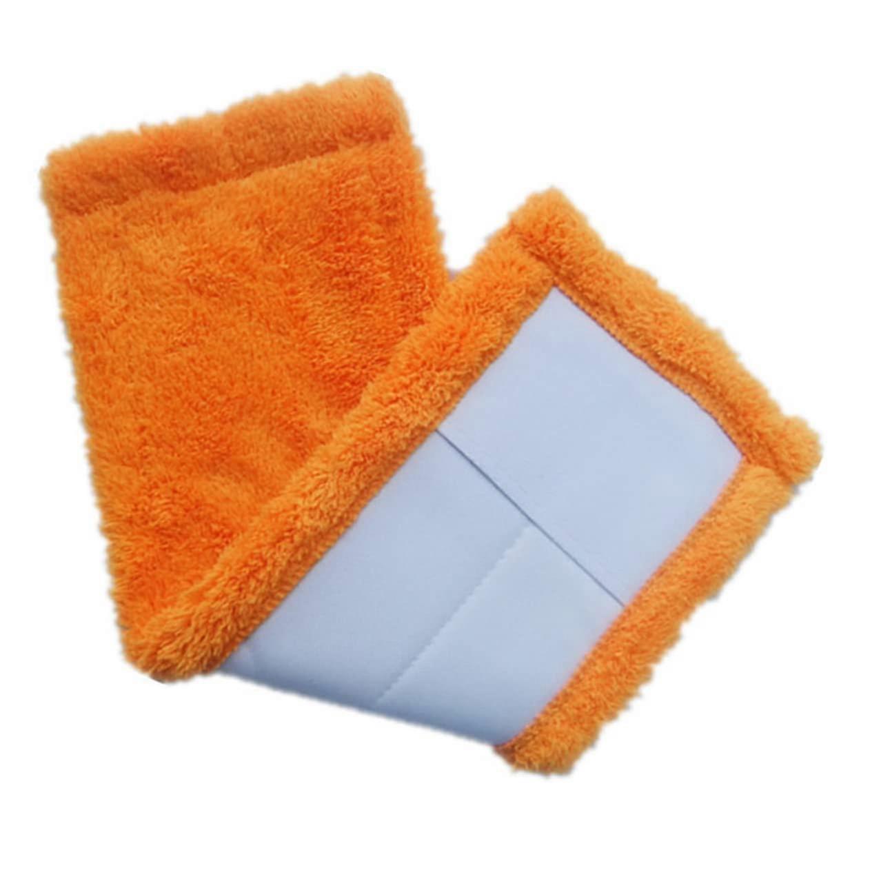Microfiber Mop Refill Pad Orange Coral Fleece Washable Replacement Head for MultiSurface Cleaning