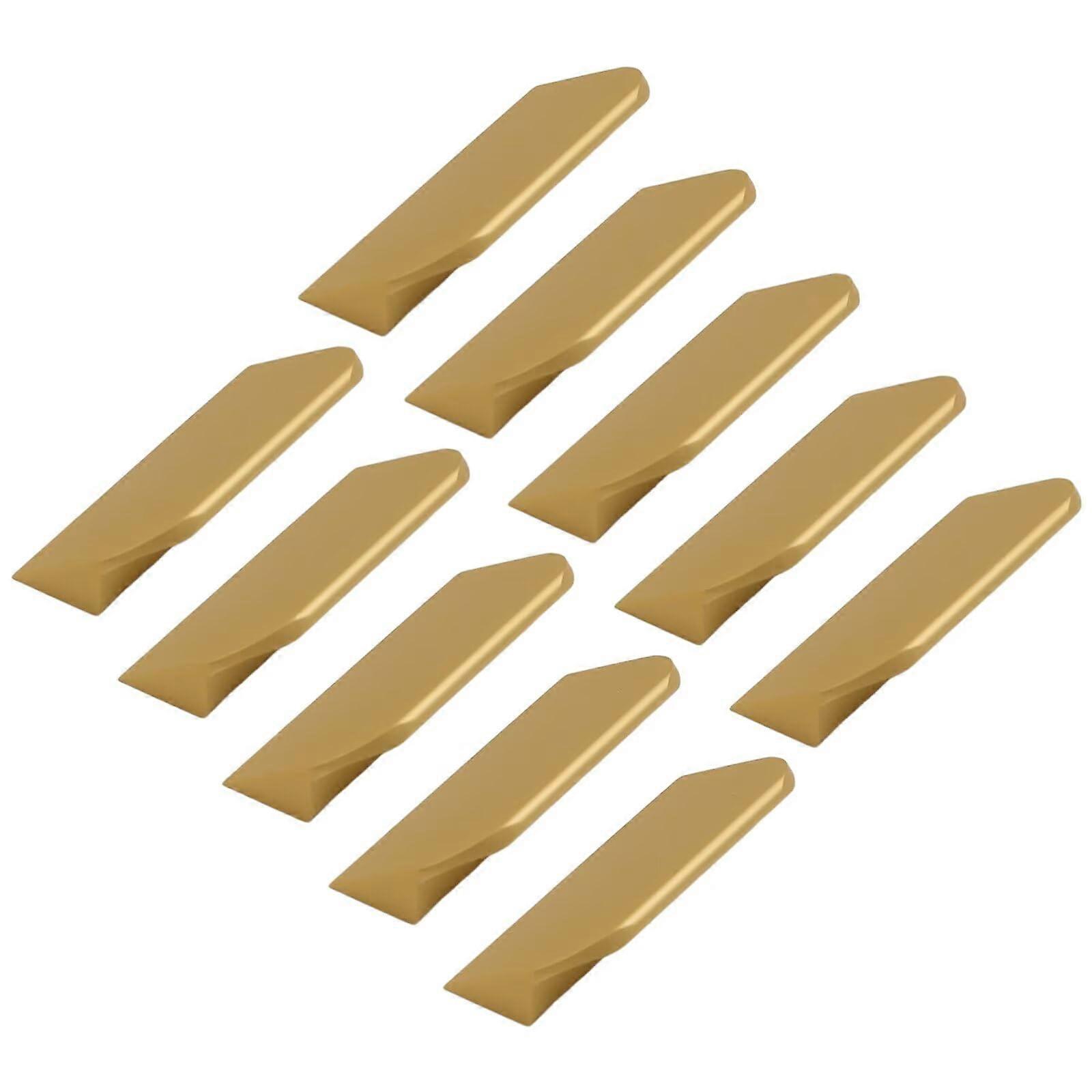 10 Pack Solid Aluminum Cabinet Handles Gold, Modern Concealed Drawer Pulls 32mm for Kitchen Cupboards