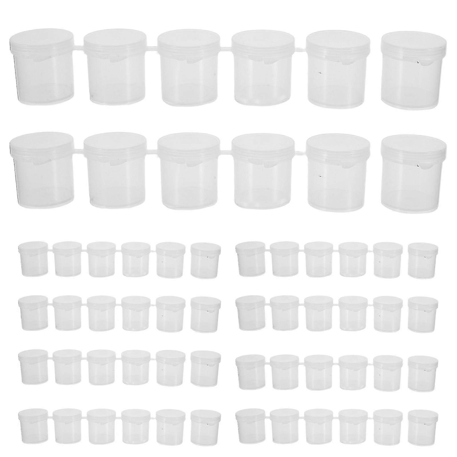 10pcs Practical Empty Paint Pots Strips With Lid 15ml/0.53oz Mini Clear Paint Cup Storage Containers