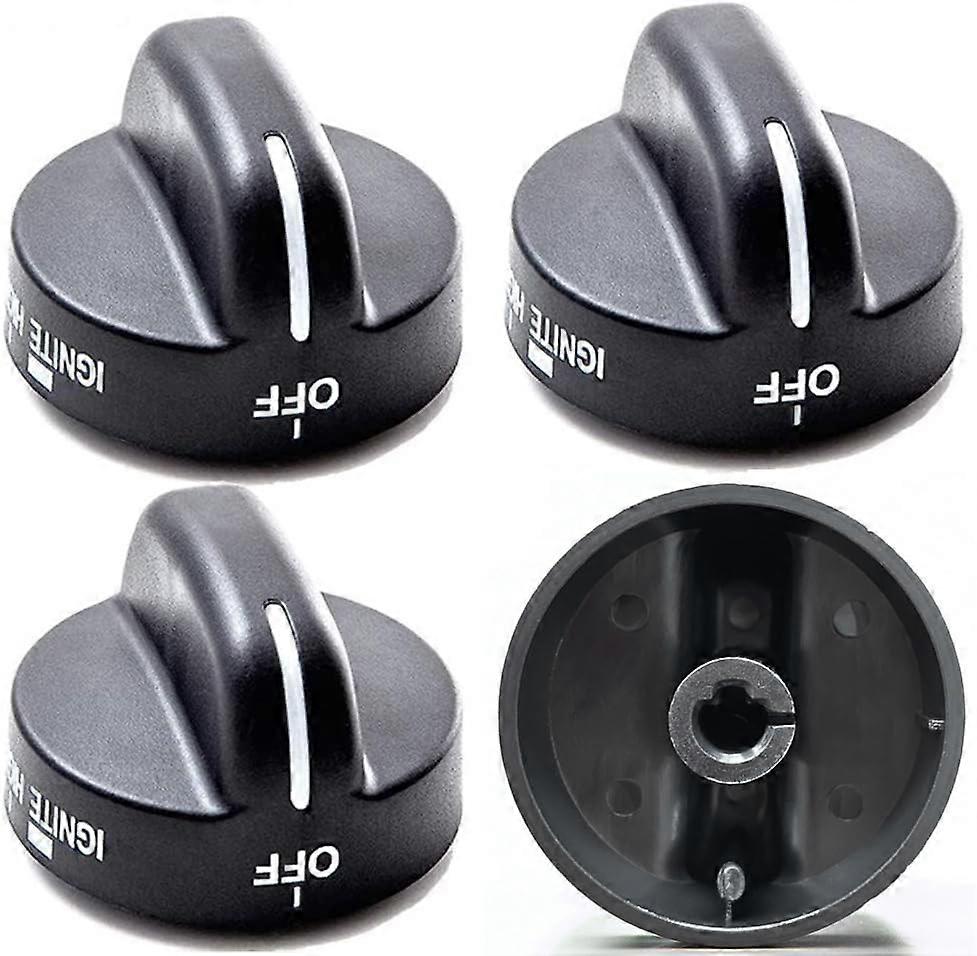 Gas Range Burner Knob WP8273103 Black 4 Pack Easy Control Quick Installation for Whirlpool