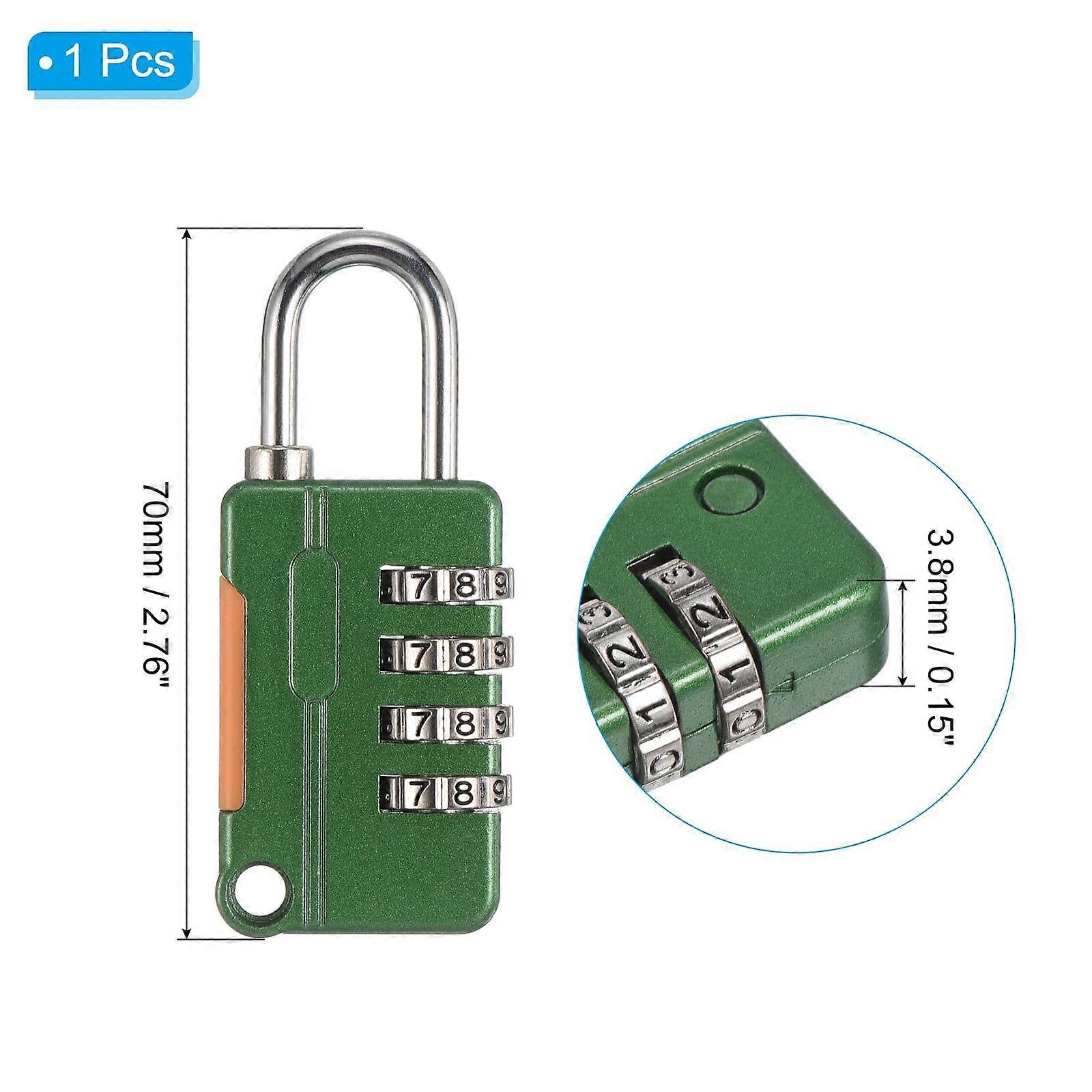 4 Digit Combination Lock Security Cable Outdoor Padlock 6.5Ft Lock Chain, Green