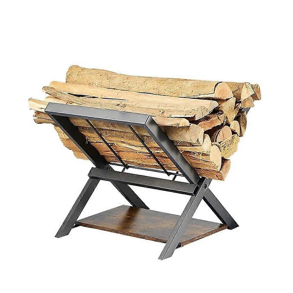 Firewood Rack Indoor Metal Log Holder SpaceSaving Durable Frame Easy Assembly Modern Style