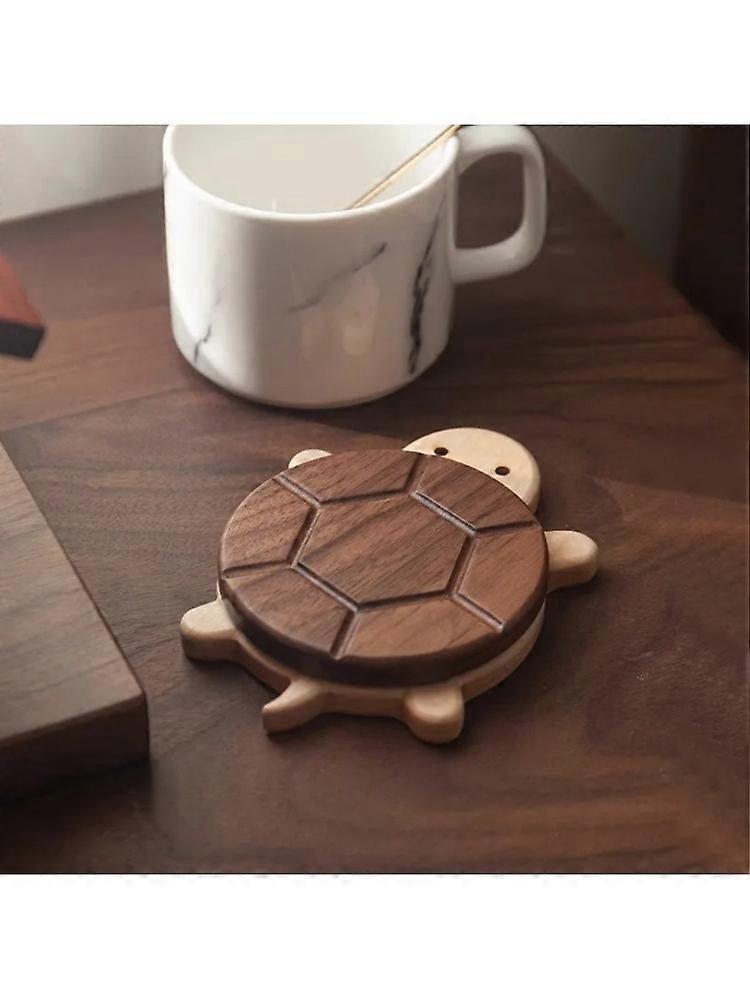 Creative and Cute Shape Black Walnut Solid Wood Turtle Insulation Mat Kettle Tea Coaster Tableware Anti-scald Table Ornaments