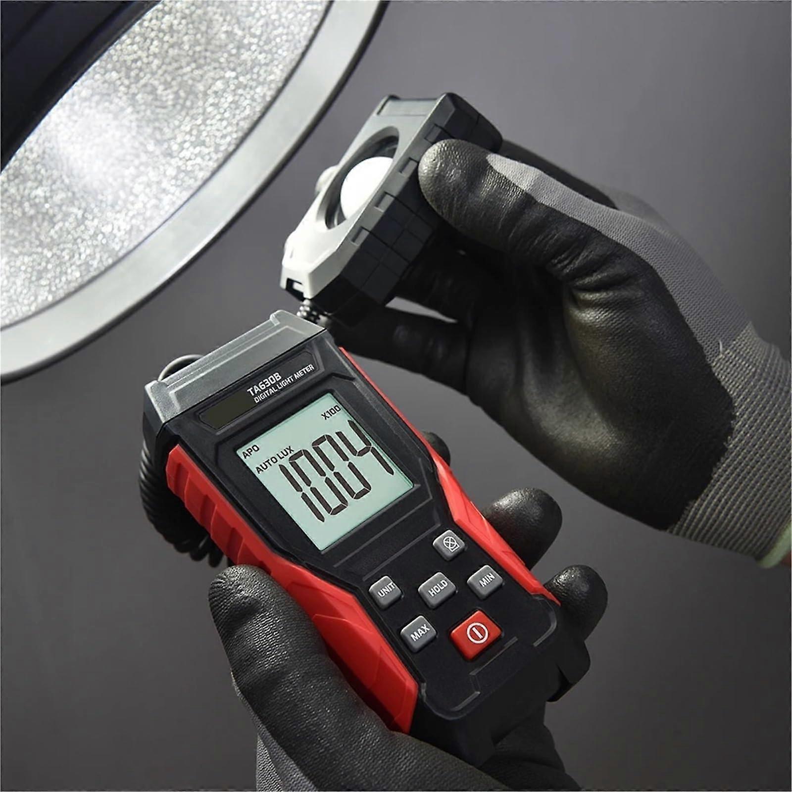Digital Light Meter Lux Meter with LCD Display for Indoor and Outdoor Use with Recording Function TA630B
