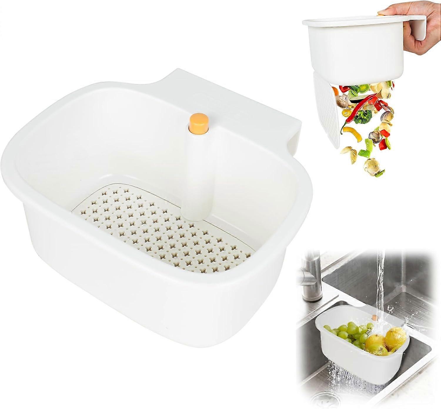 Sink strainer bracket, hanging kitchen sink strainer