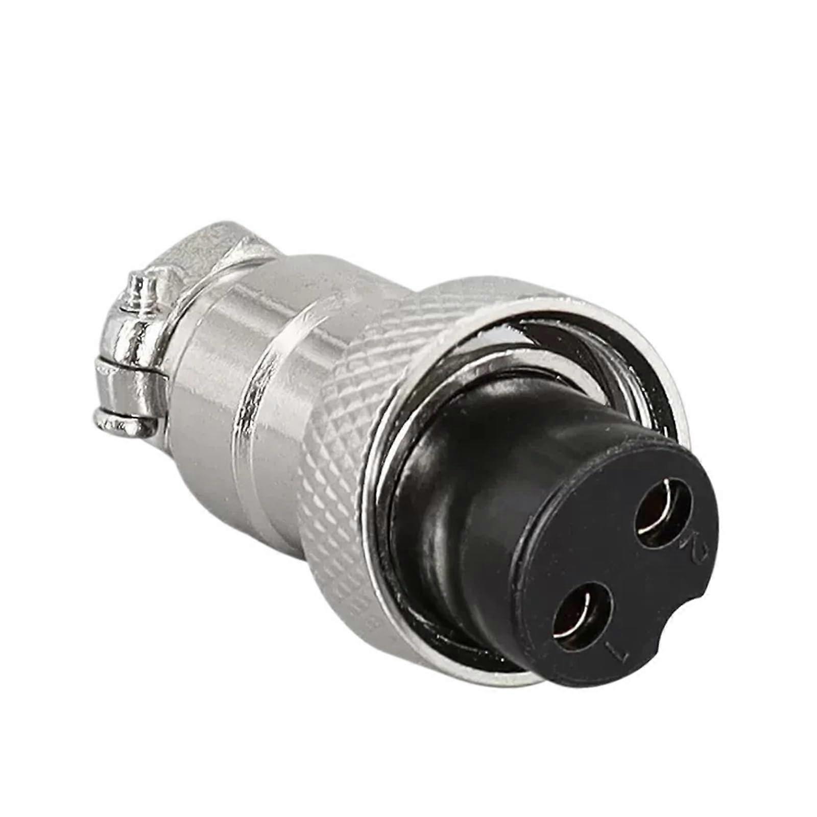 GX16 2 Pin Female Industrial Circular Connector Set with Secure Threaded Connection, 5 Pack