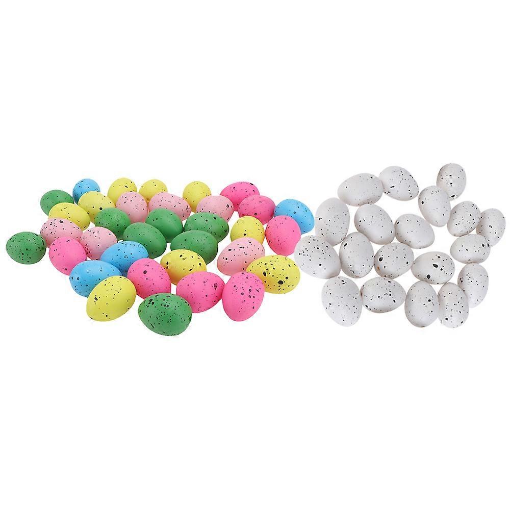 Easter Simulation Birds Eggs Plastic Fake Egg Toy Props 100Pcs for Holiday