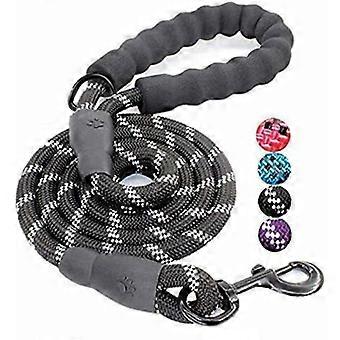 High Quality Black Strong Adjustable Nylon Dog Leash Reflective 150cm for Large or Medium Dogs Suitable for Running Jogging Hiking (Black)