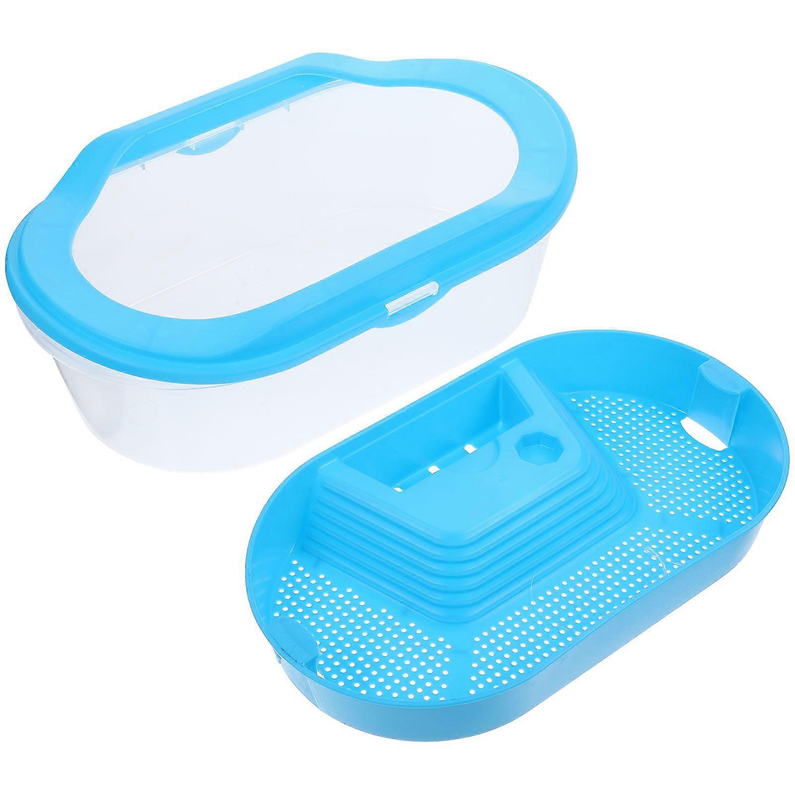 Small Turtle Tank Plastic Triple Layer Box for Turtle Feeding Use